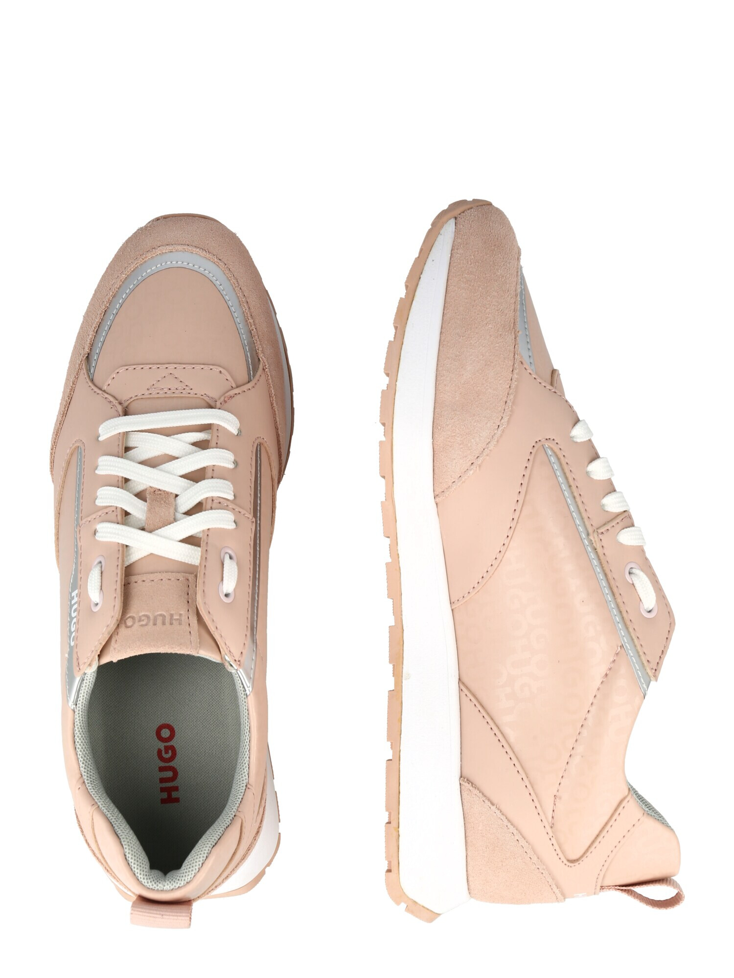 HUGO Sneaker low culoarea pielii / argintiu / alb - Pled.ro