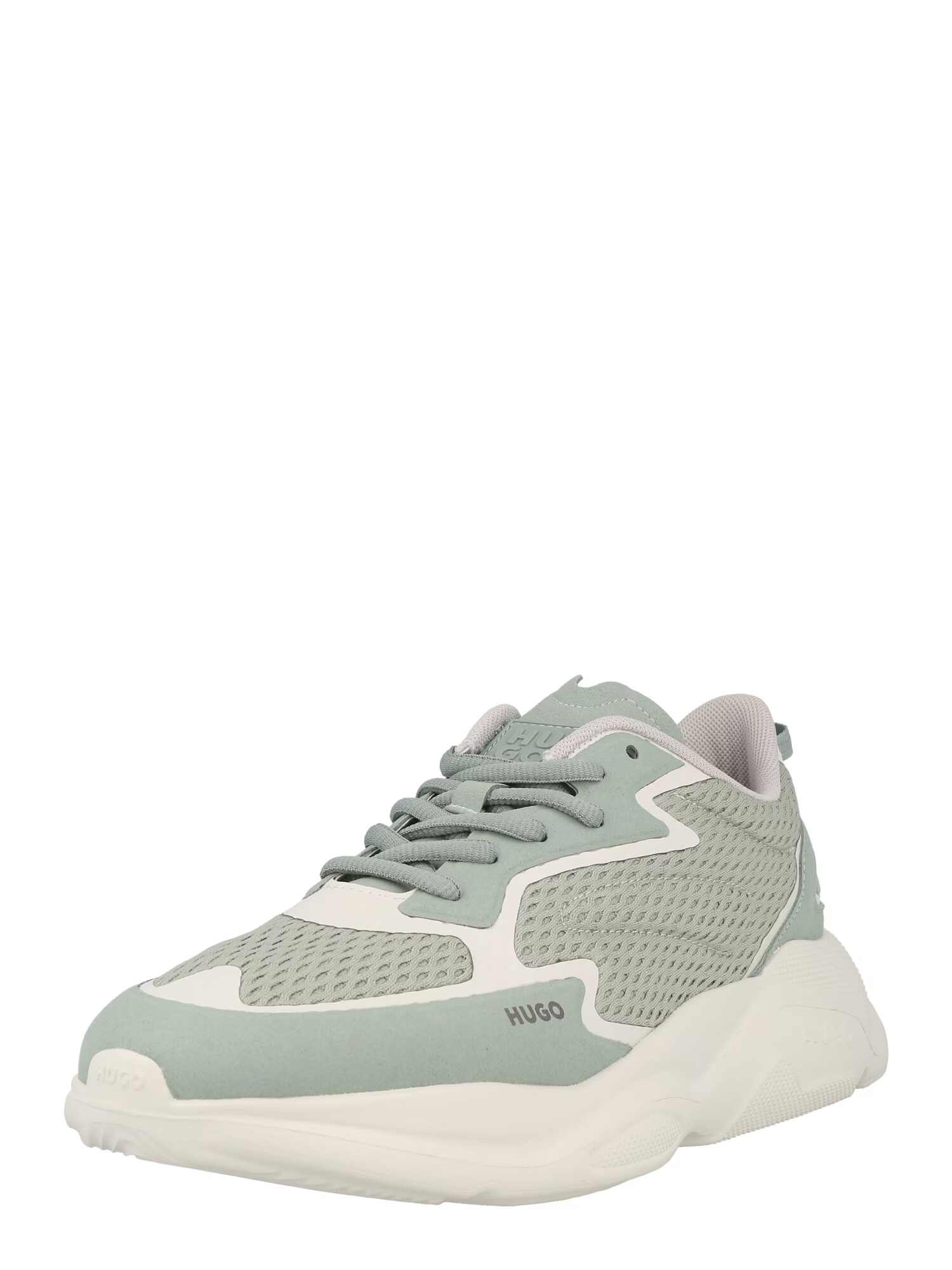 HUGO Sneaker low 'Leon' crem / gri metalic / verde jad - Pled.ro