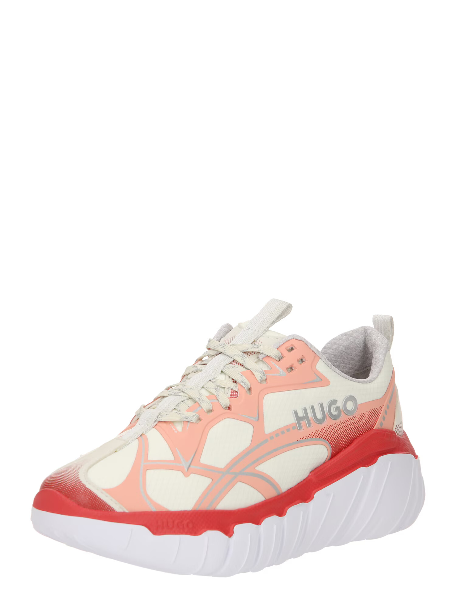 HUGO Sneaker low 'Xeno' gri / portocaliu / roșu / alb - Pled.ro