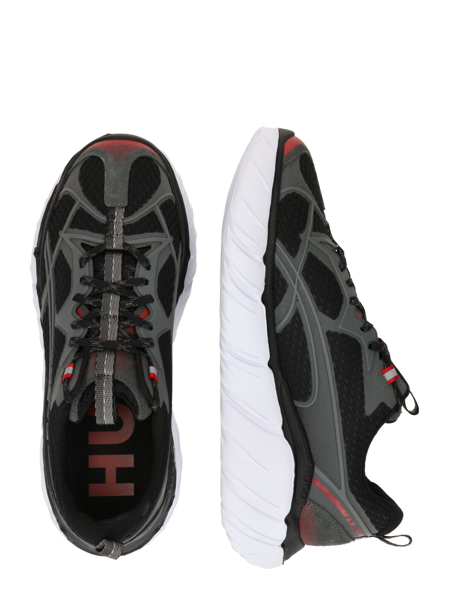 HUGO Red Sneaker low 'Xeno Runn' gri / roșu / negru - Pled.ro