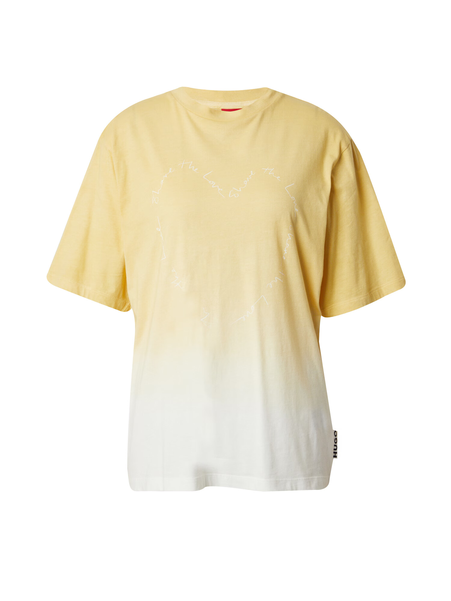 HUGO Red Tricou 'Dalonia' galben citron / alb - Pled.ro