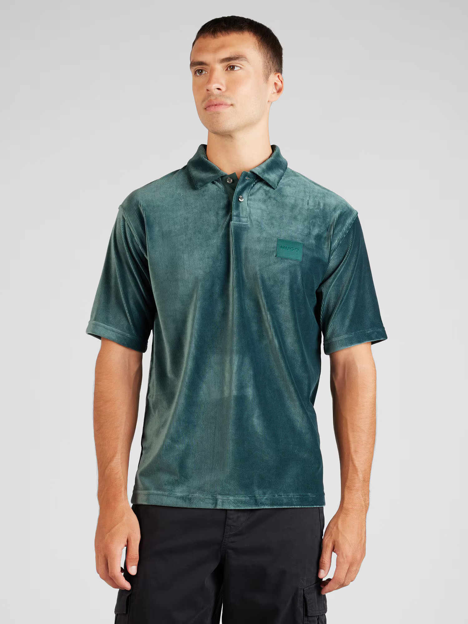 HUGO Tricou 'Damtolo' verde petrol - Pled.ro