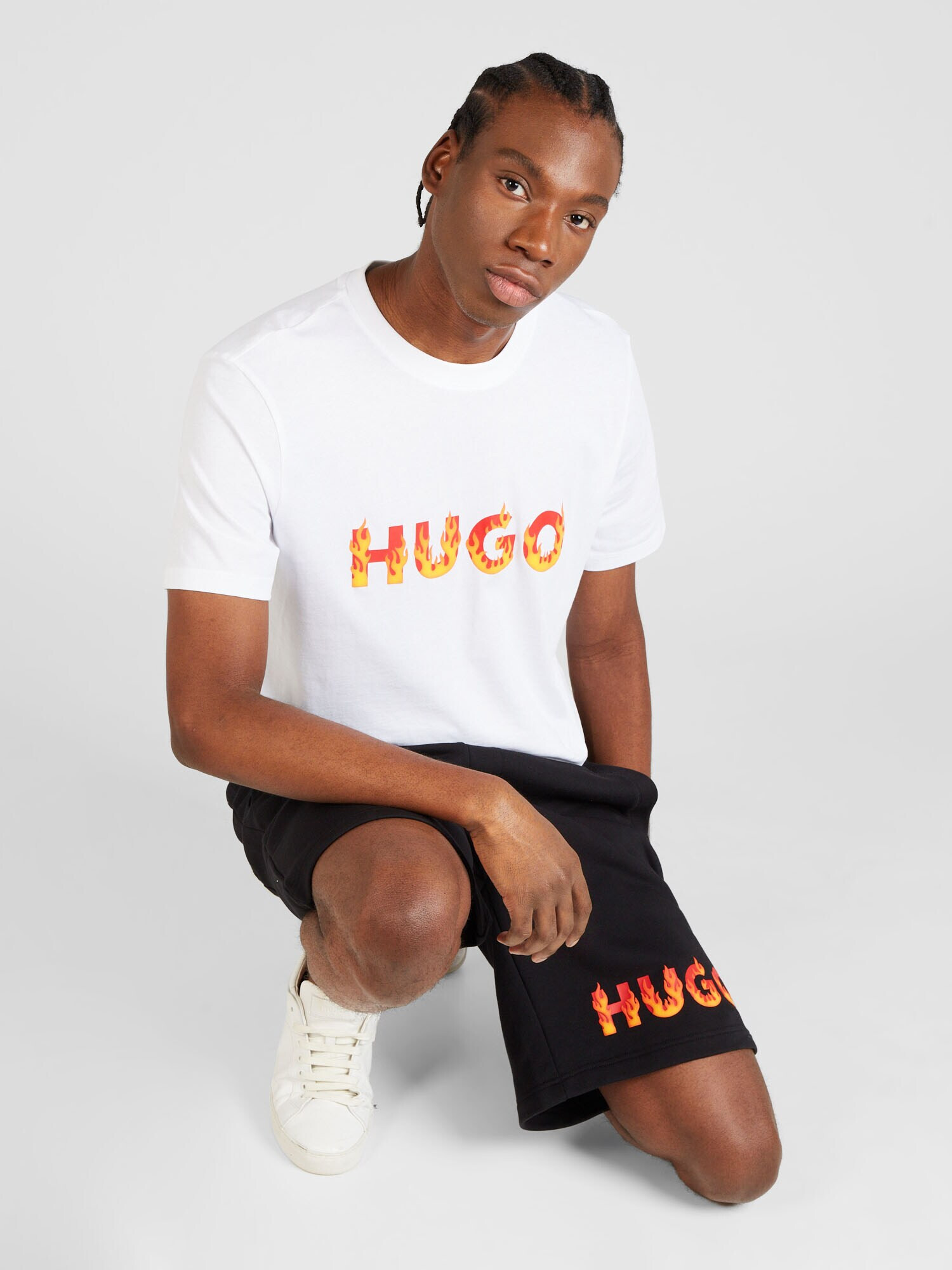 HUGO Red Tricou 'Danda' portocaliu / roșu / alb - Pled.ro