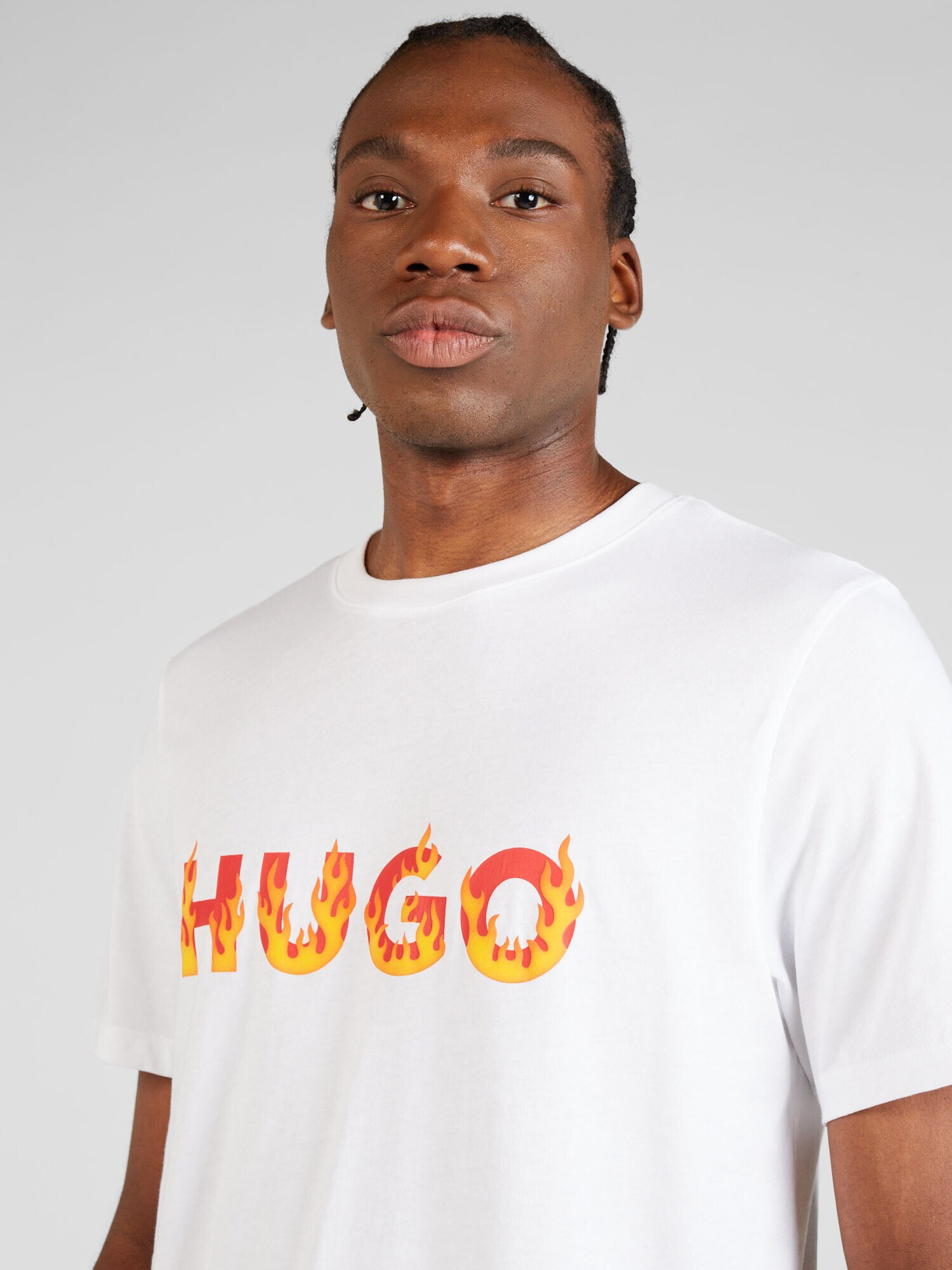 HUGO Red Tricou 'Danda' portocaliu / roșu / alb - Pled.ro