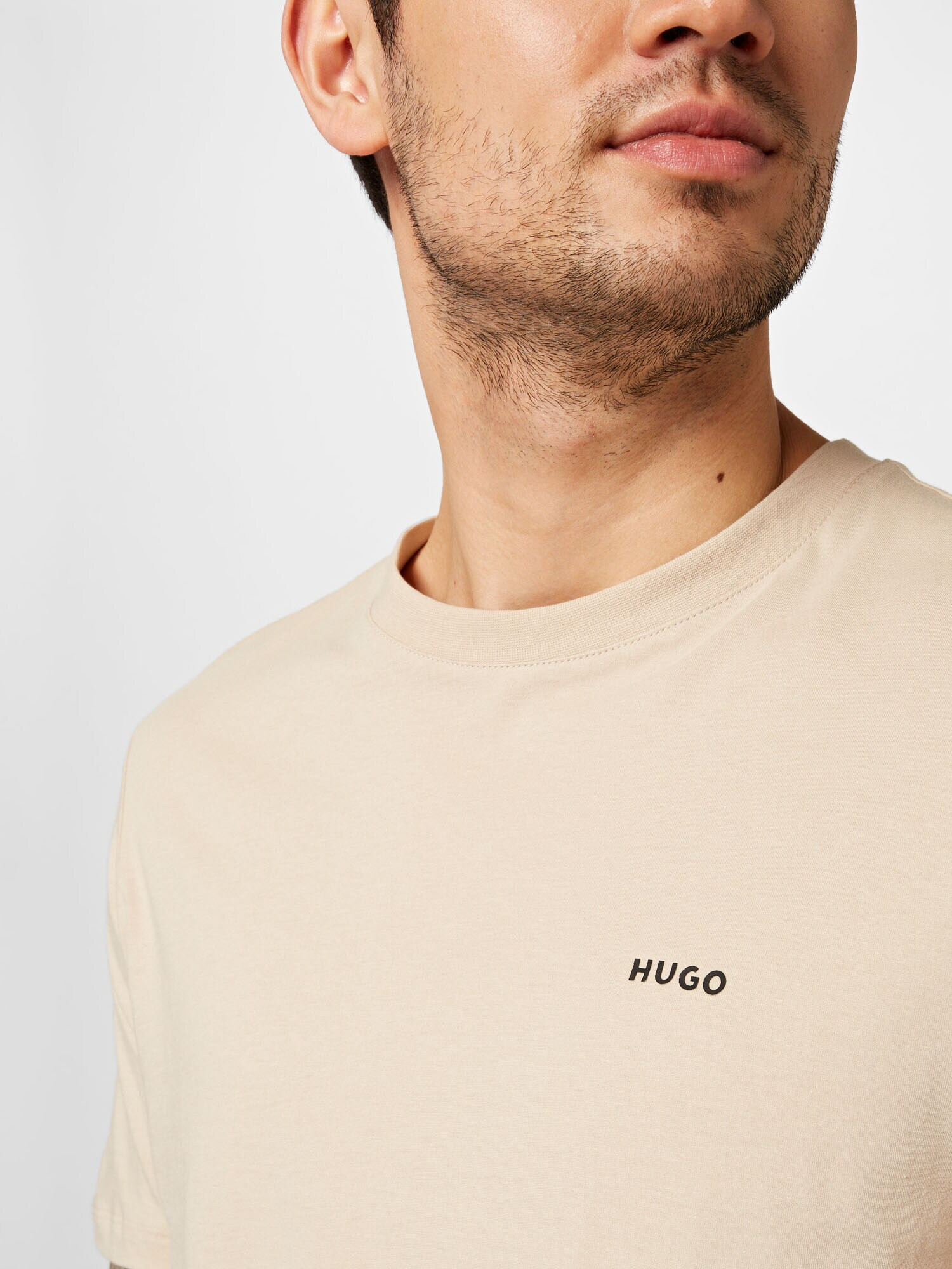 HUGO Tricou 'Dero' bej / negru - Pled.ro