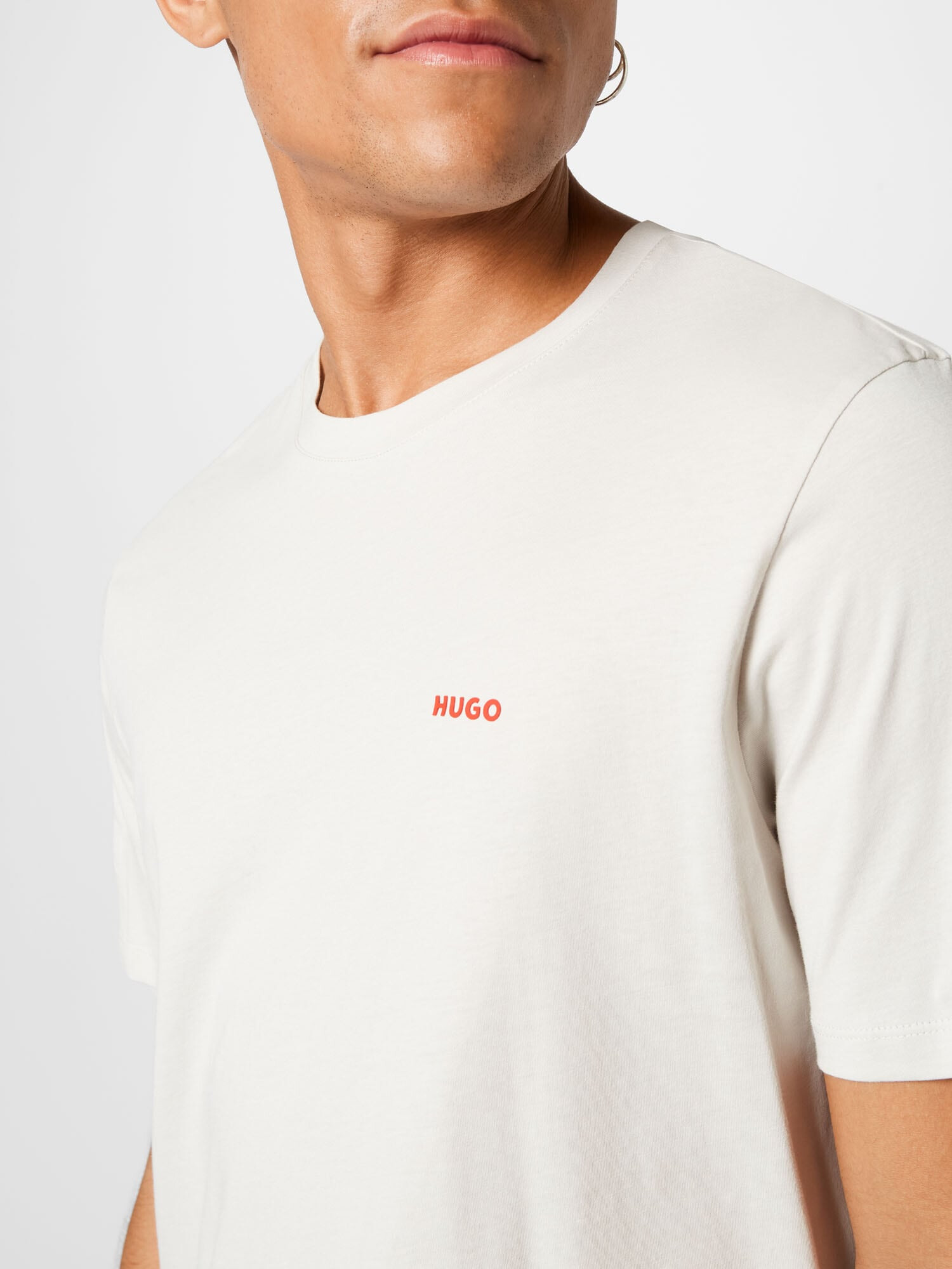 HUGO Tricou 'Dero' crem / portocaliu închis - Pled.ro