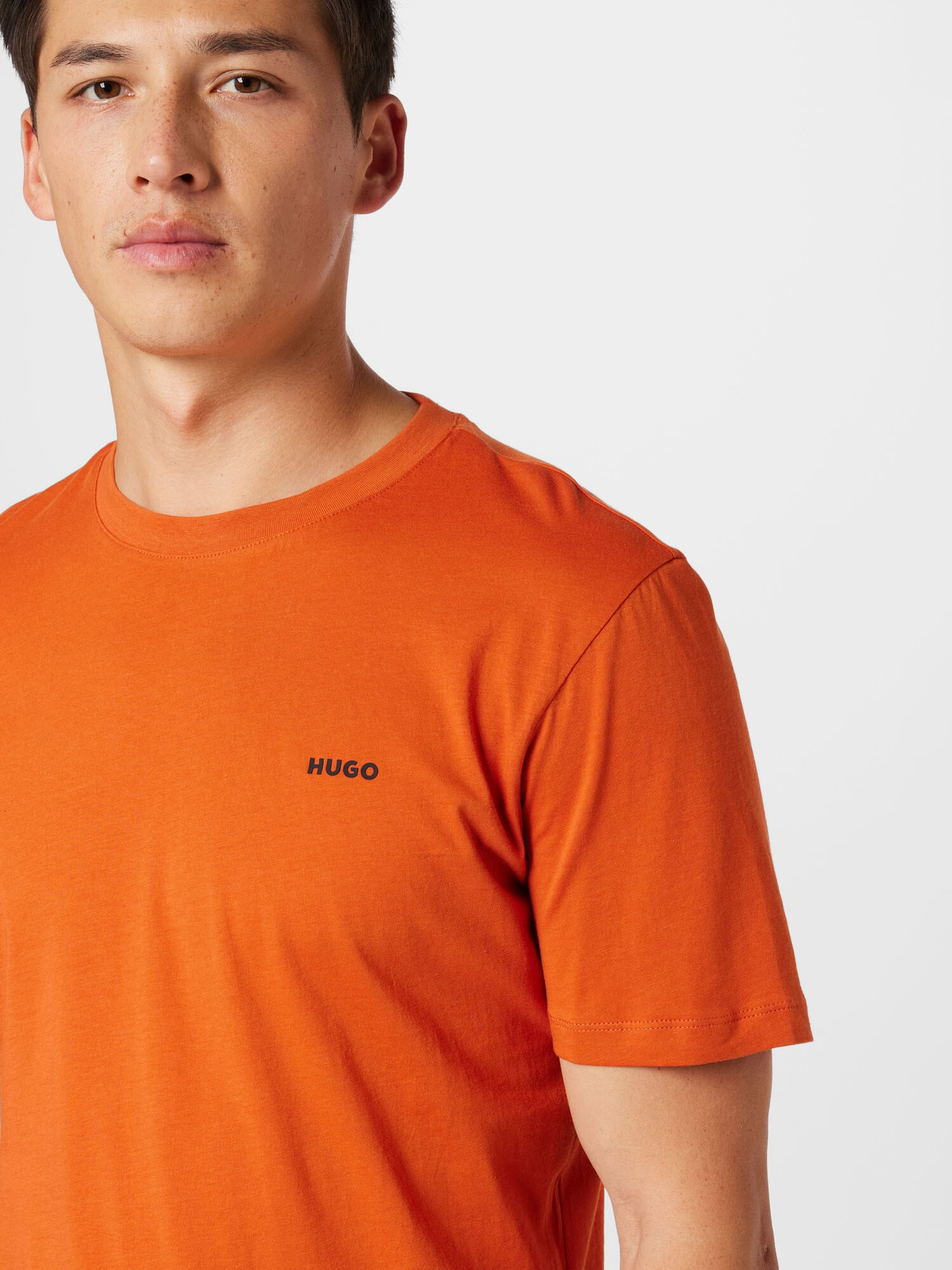 HUGO Tricou 'Dero' maro coniac / negru - Pled.ro