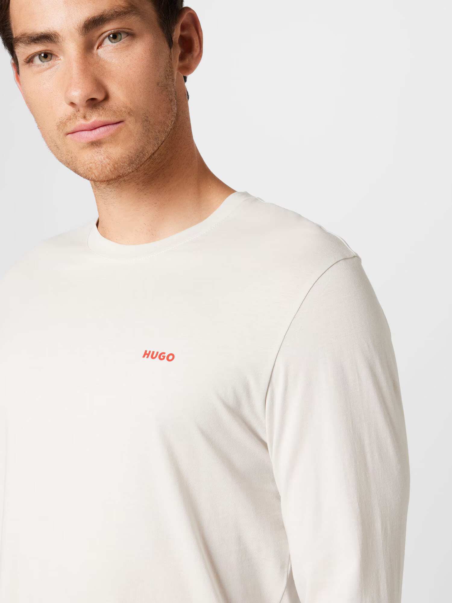 HUGO Tricou 'Derol 222' crem / roșu - Pled.ro