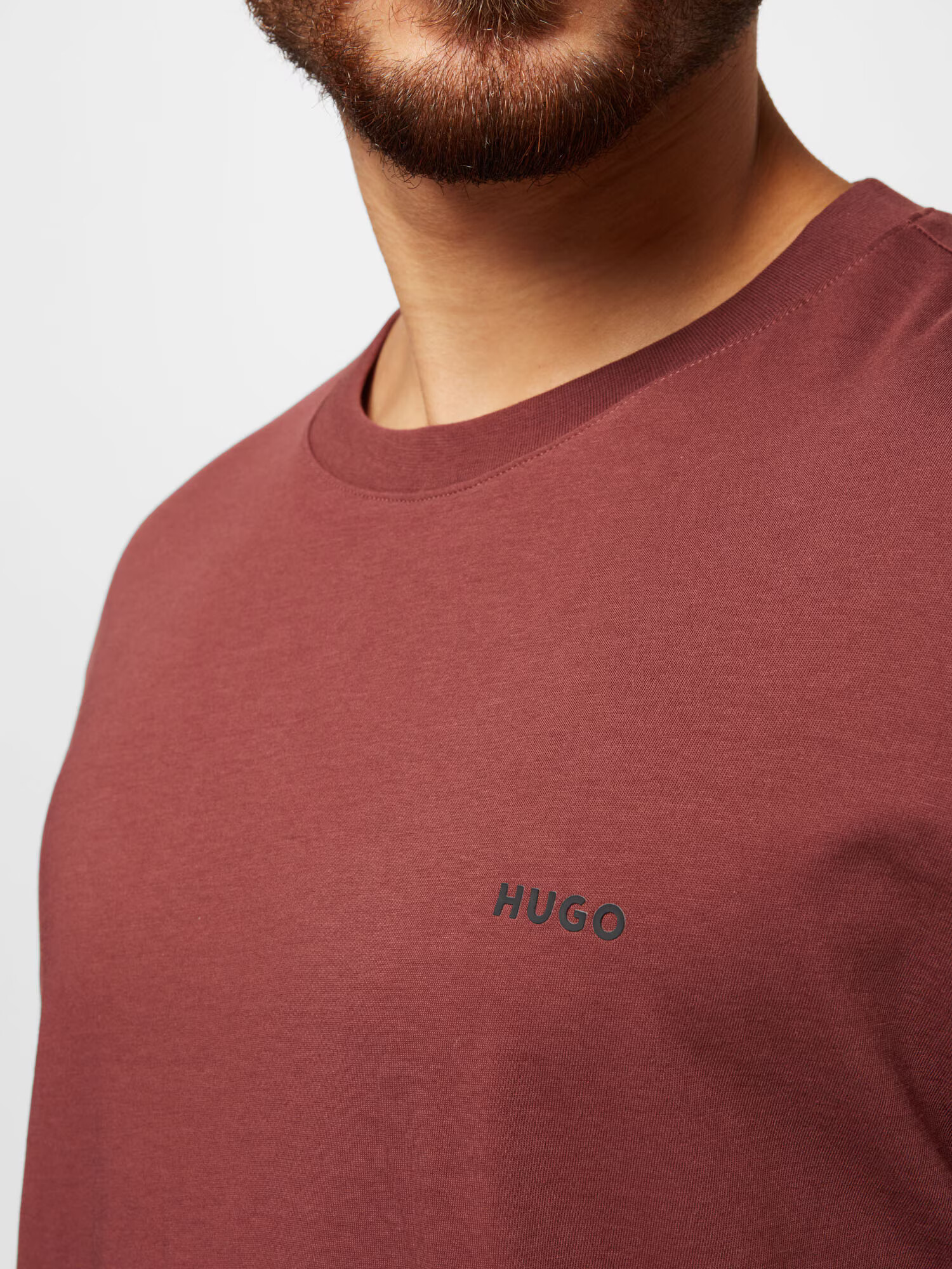 HUGO Tricou 'Derol 222' maro ruginiu / negru - Pled.ro