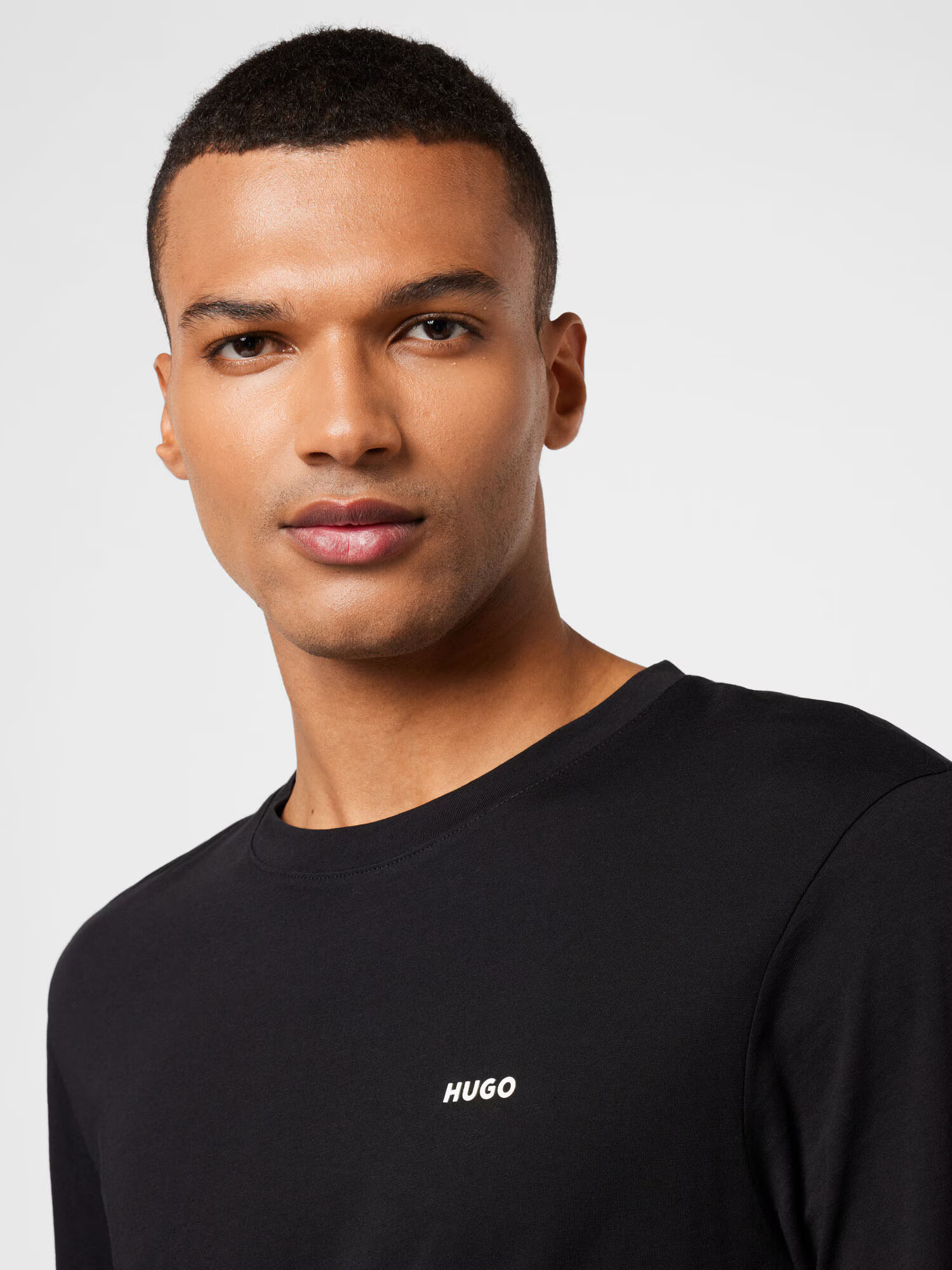 HUGO Red Tricou 'Derol 222' negru / alb - Pled.ro