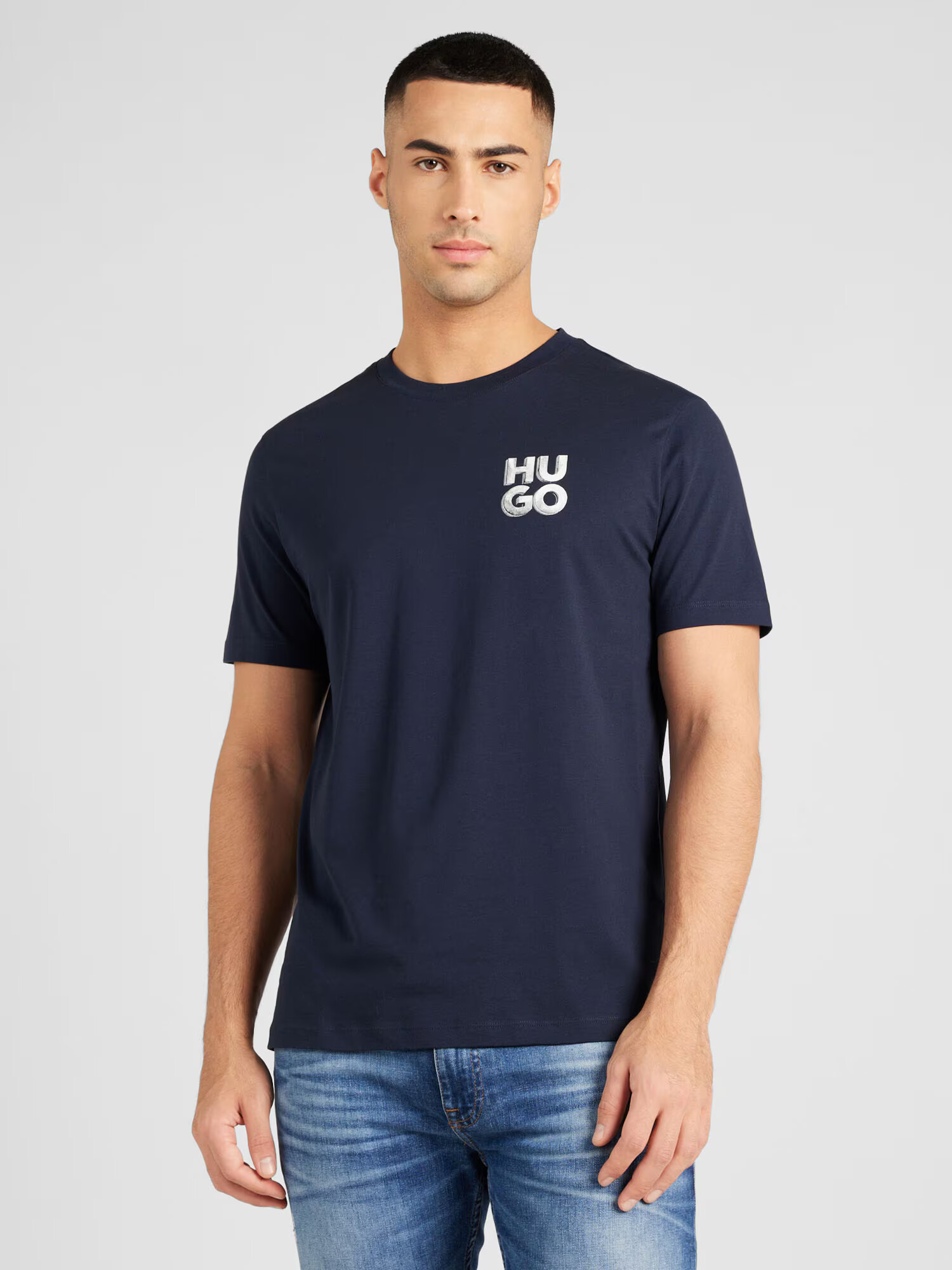 HUGO Red Tricou 'Detzington 241' bleumarin / alb - Pled.ro