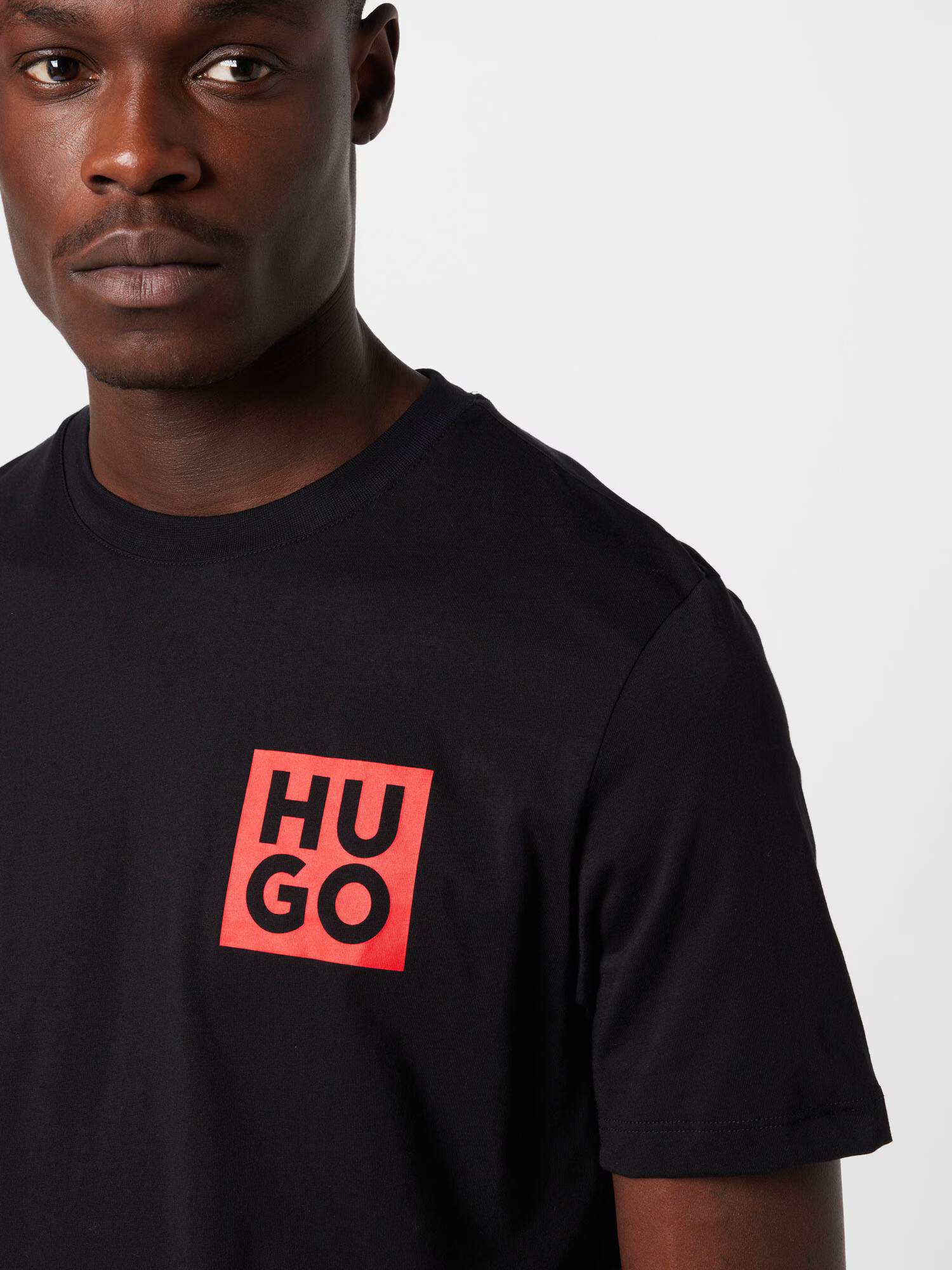 HUGO Tricou 'Detzington' roșu / negru - Pled.ro