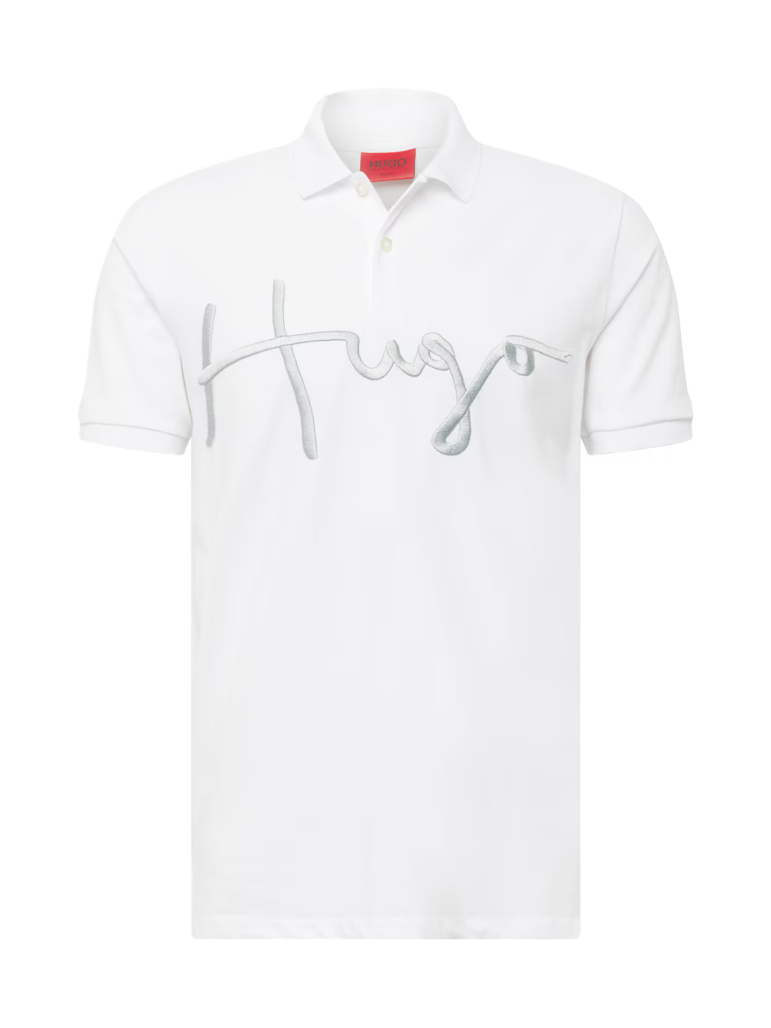 HUGO Tricou 'Dimlet' argintiu / alb - Pled.ro