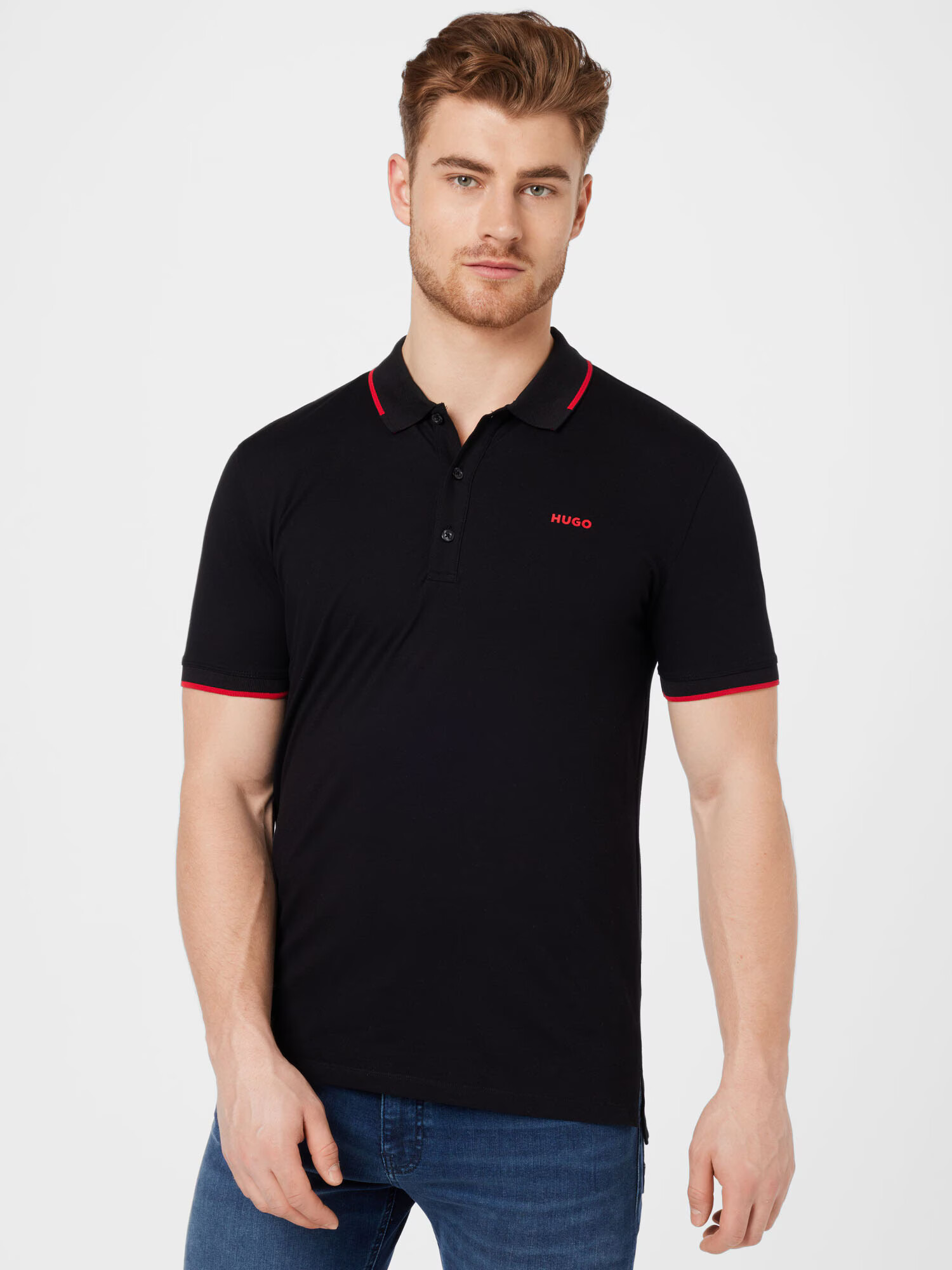 HUGO Red Tricou 'Dinoso' roși aprins / negru - Pled.ro