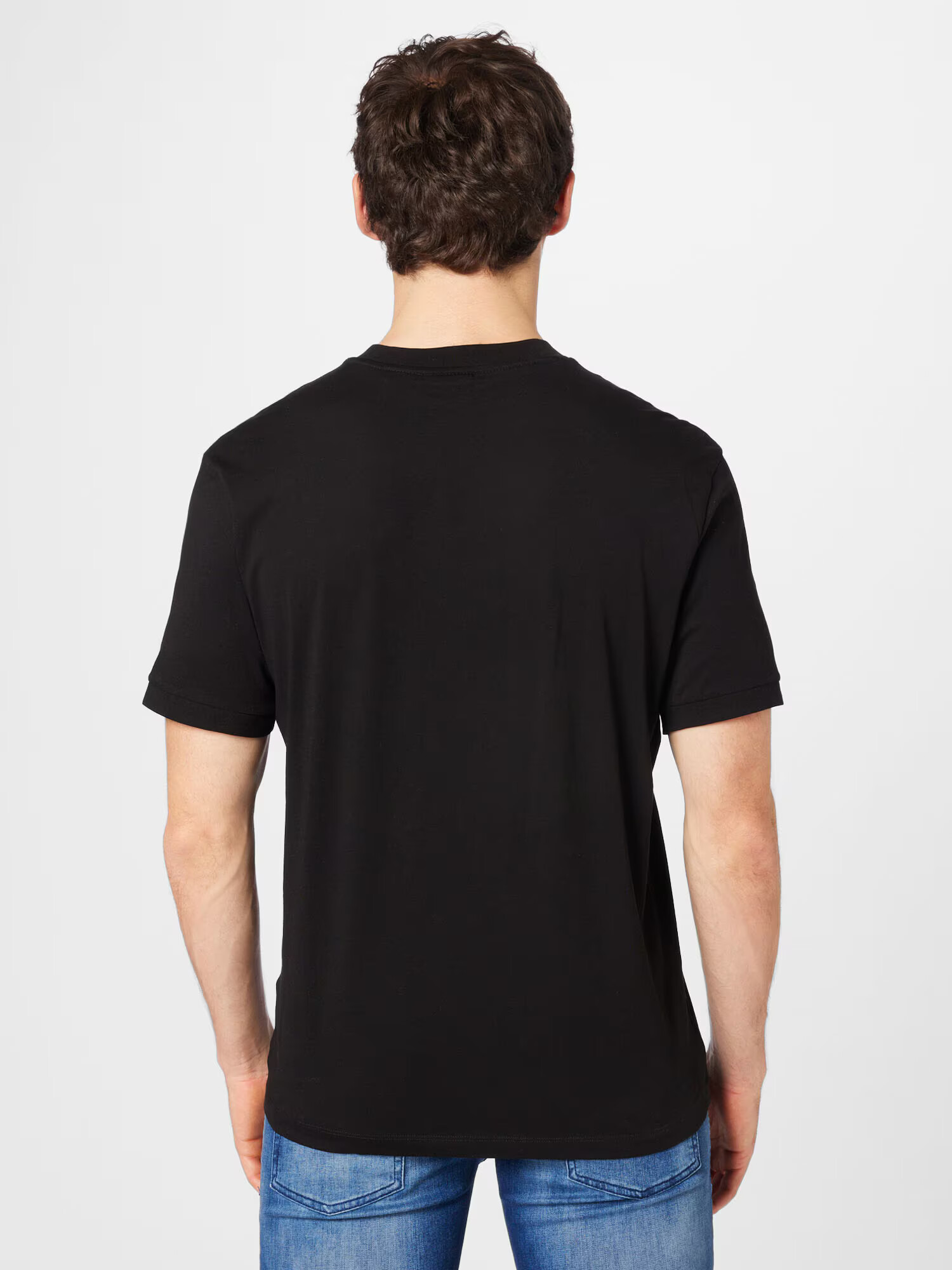 HUGO Tricou 'Dontevideo' negru / alb - Pled.ro