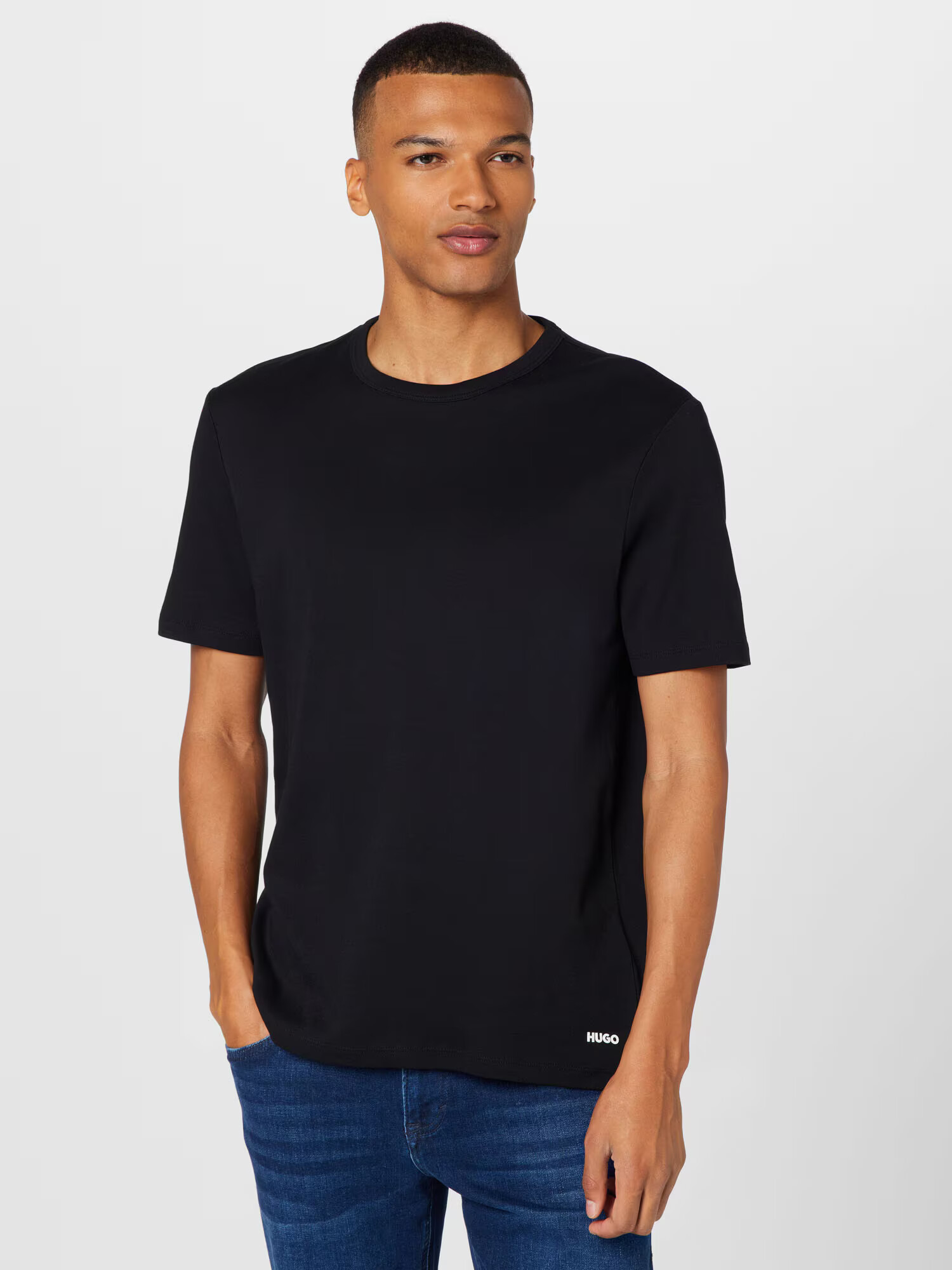 HUGO Red Tricou 'Dozy' negru / alb - Pled.ro