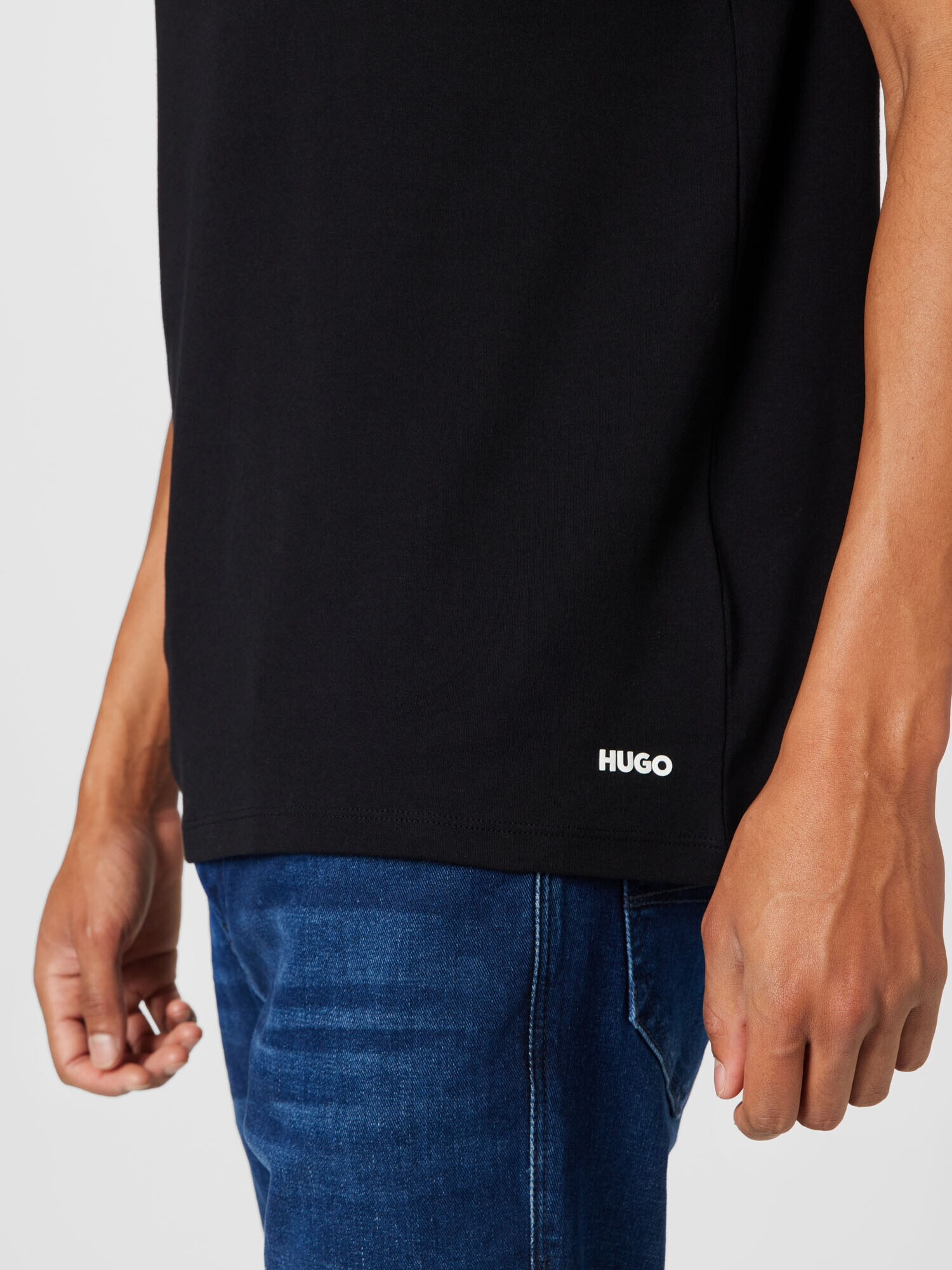 HUGO Red Tricou 'Dozy' negru / alb - Pled.ro