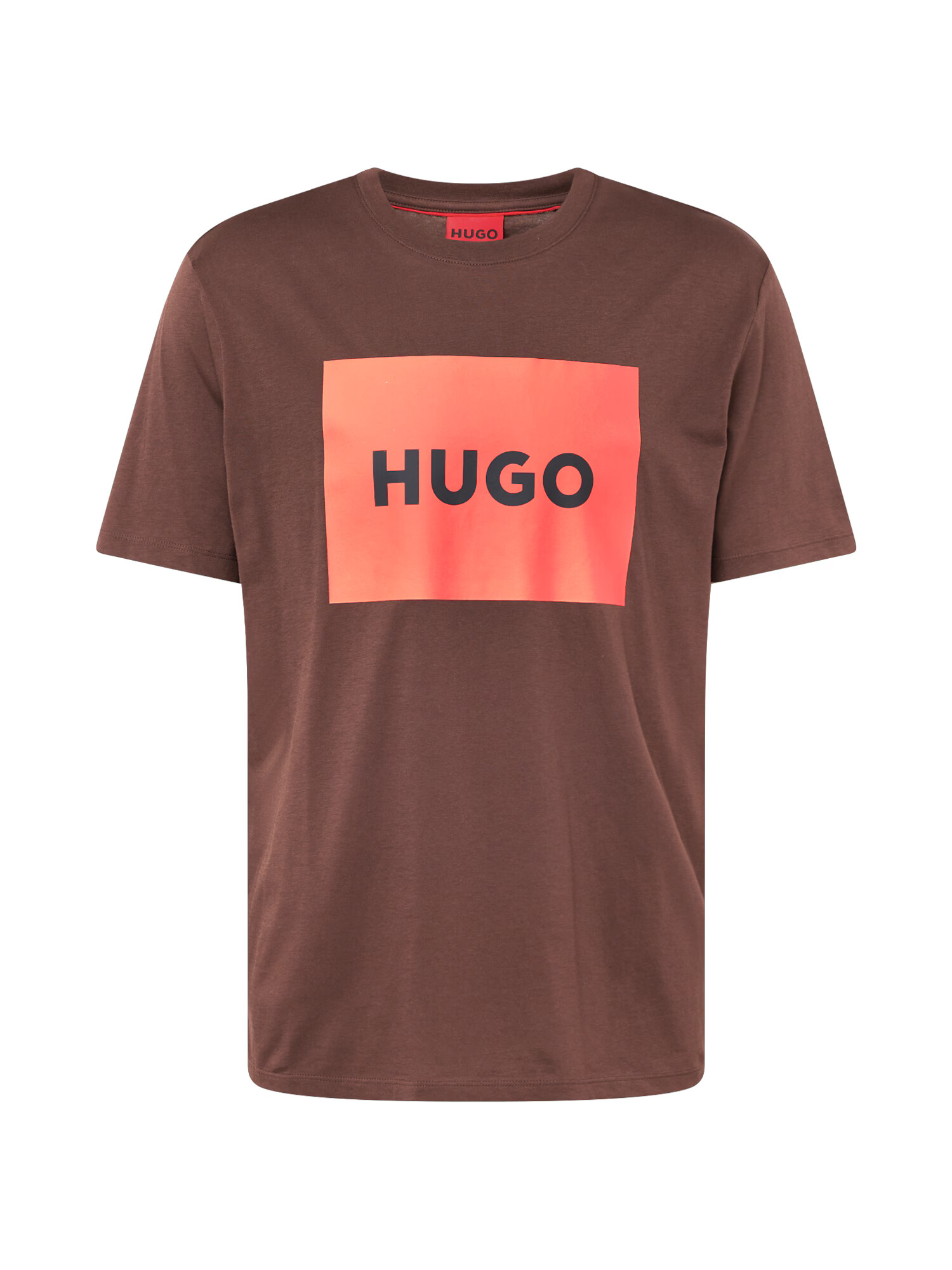 HUGO Red Tricou 'Dulive' maro închis / roșu pastel / negru - Pled.ro