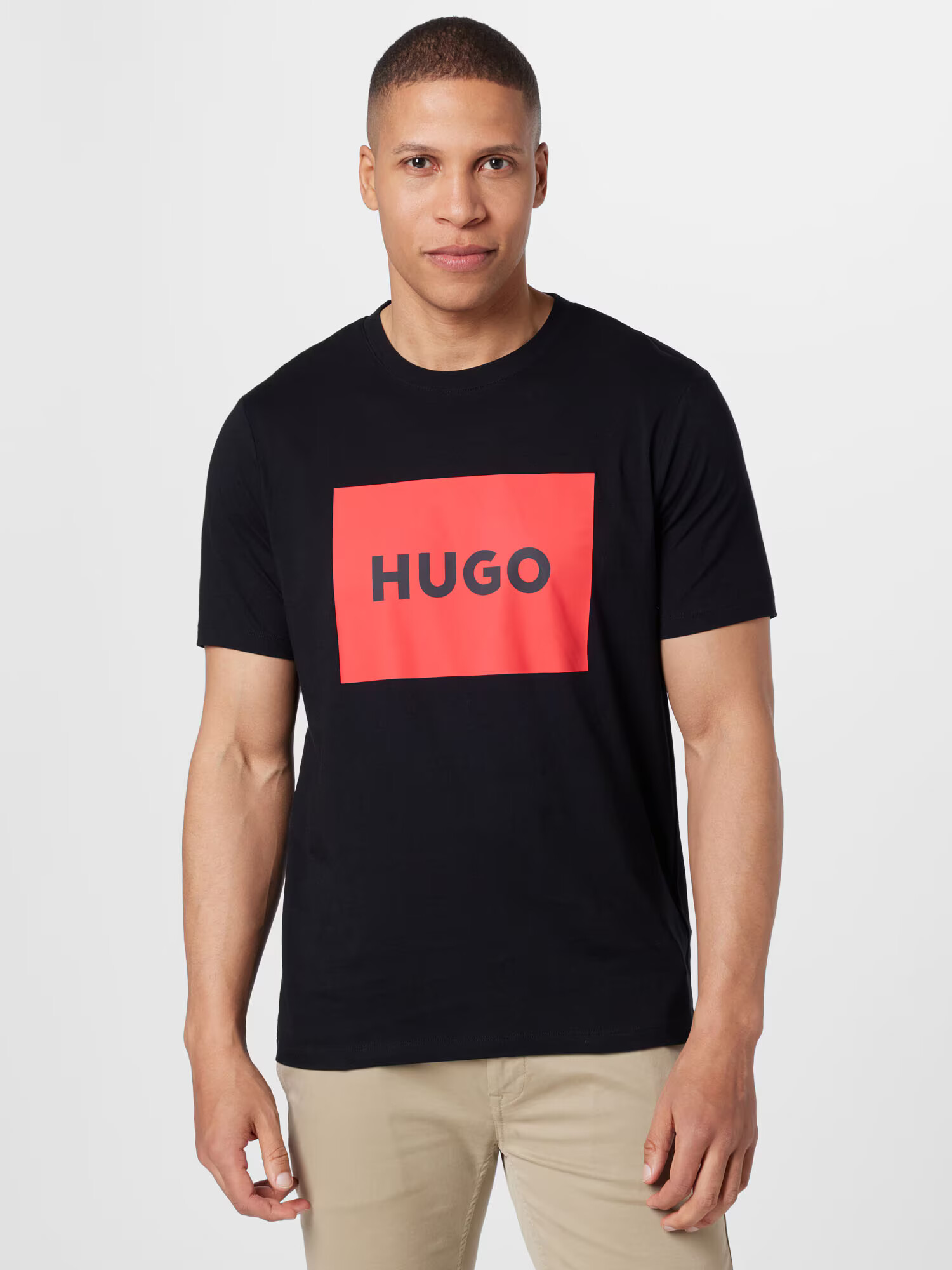 HUGO Red Tricou 'Dulive' roșu deschis / negru - Pled.ro