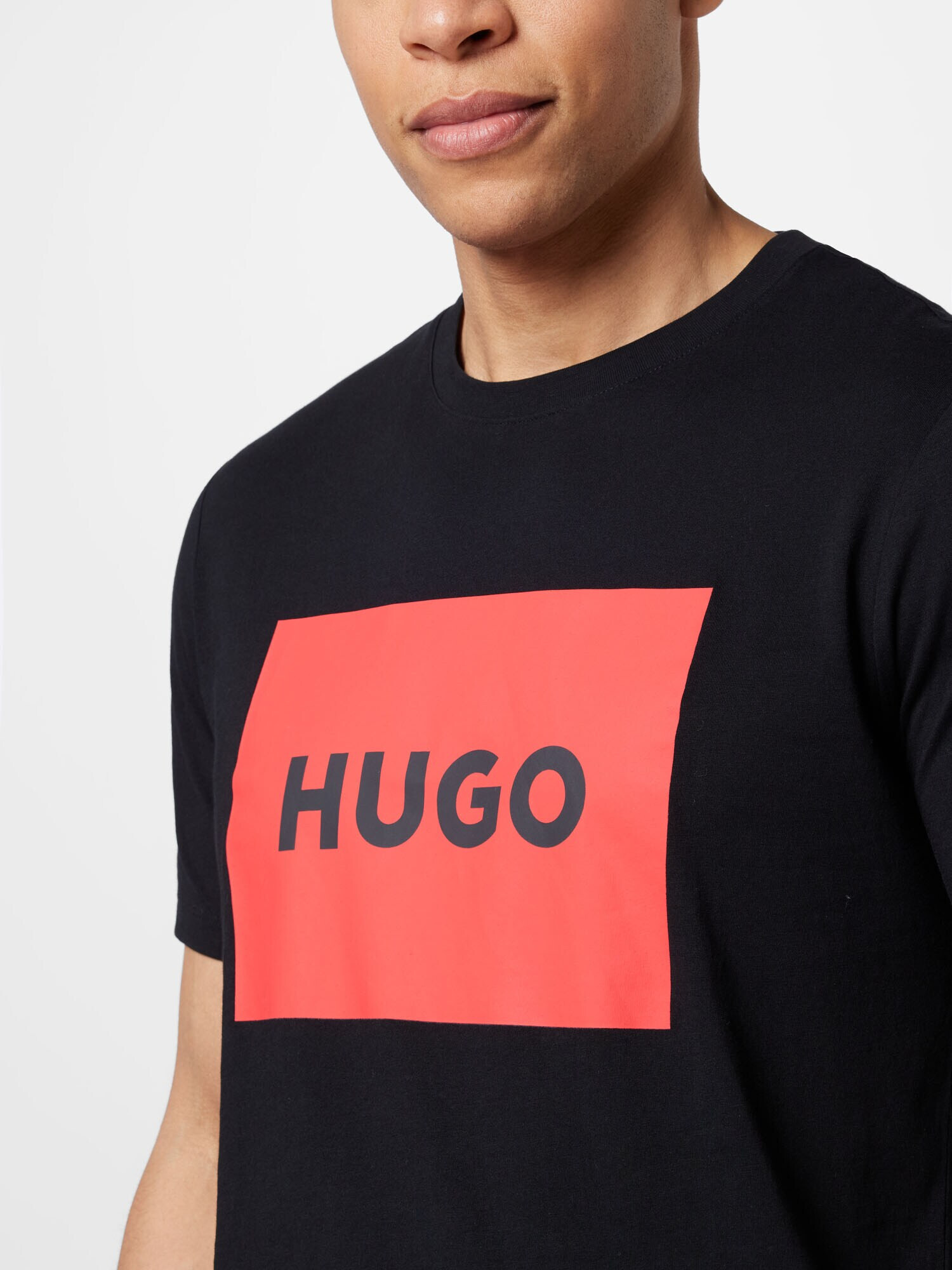 HUGO Red Tricou 'Dulive' roșu deschis / negru - Pled.ro