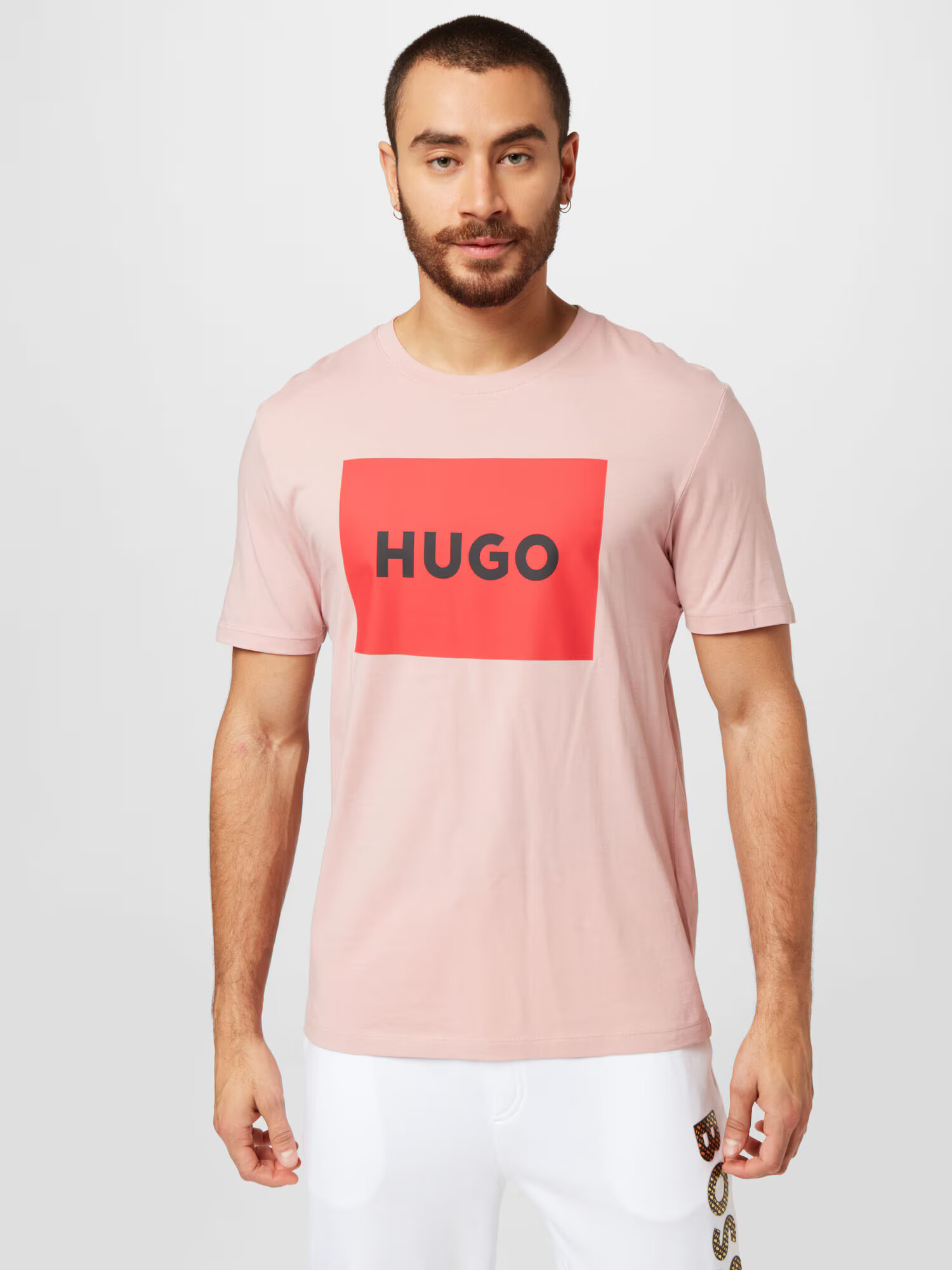 HUGO Tricou 'Dulive' roz / roși aprins / negru - Pled.ro