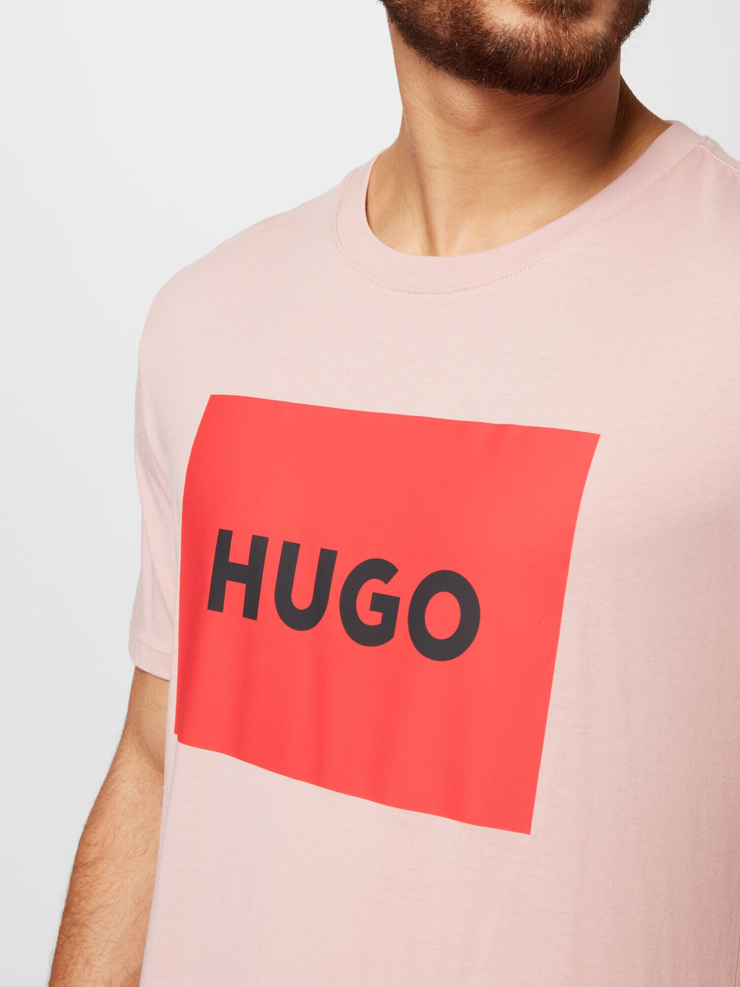 HUGO Tricou 'Dulive' roz / roși aprins / negru - Pled.ro