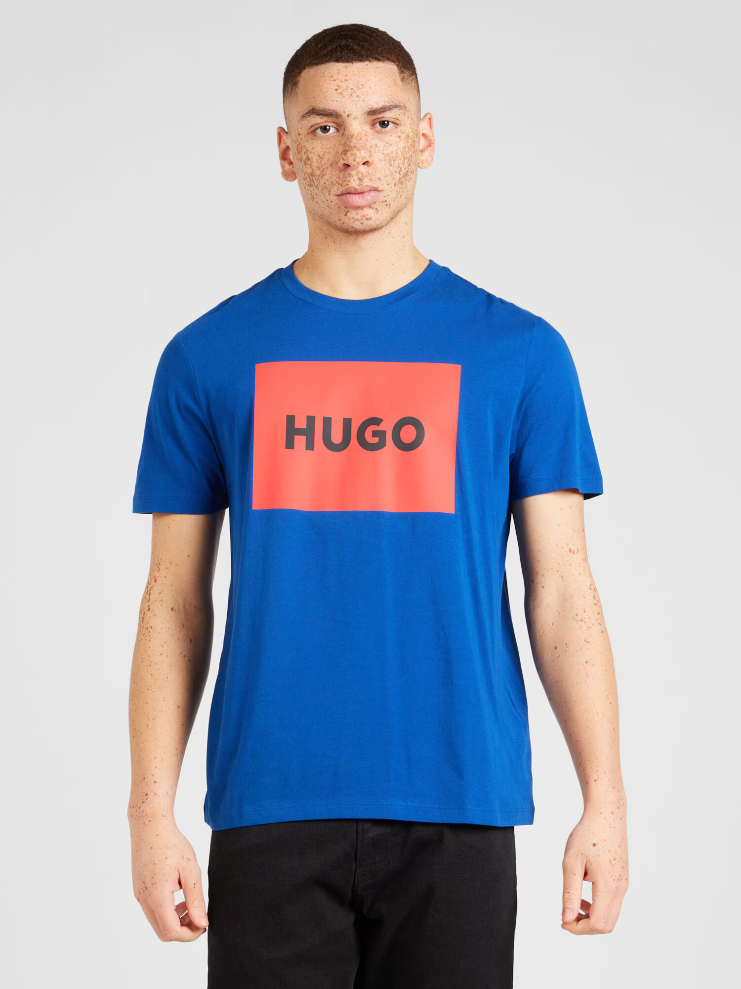 HUGO Red Tricou 'Dulive222' albastru regal / roșu / negru - Pled.ro