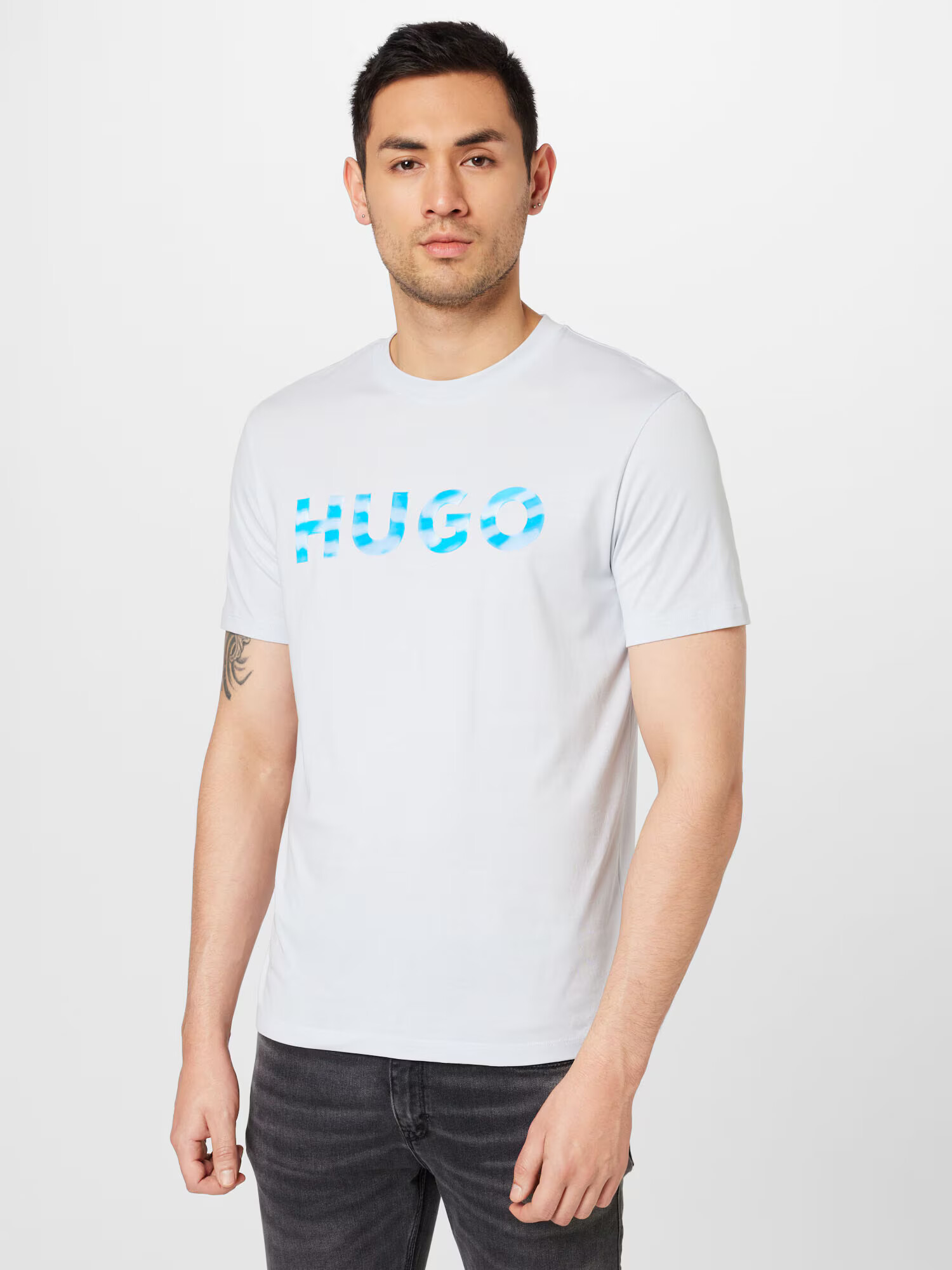 HUGO Tricou 'Dulivio' albastru deschis / gri deschis - Pled.ro