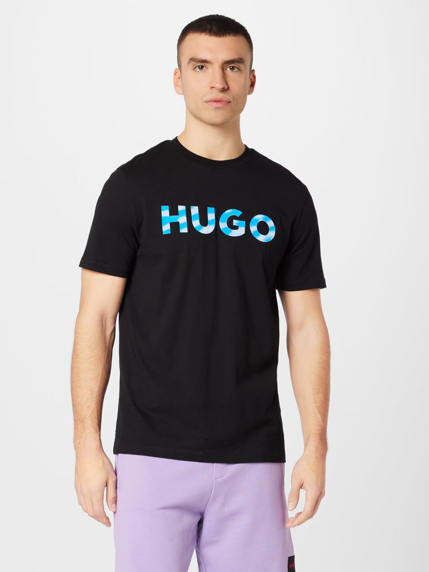 HUGO Tricou 'Dulivio' albastru deschis / negru - Pled.ro