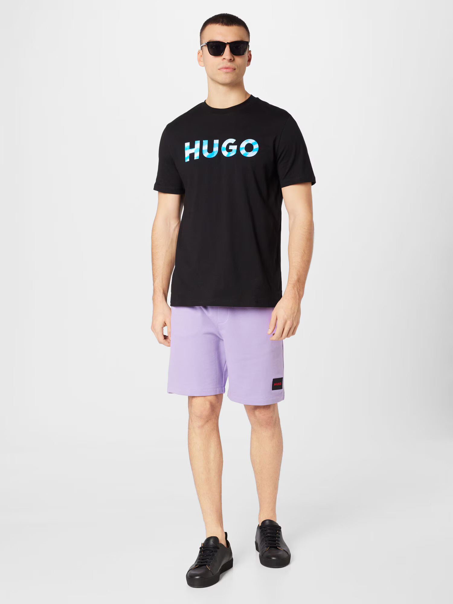 HUGO Tricou 'Dulivio' albastru deschis / negru - Pled.ro