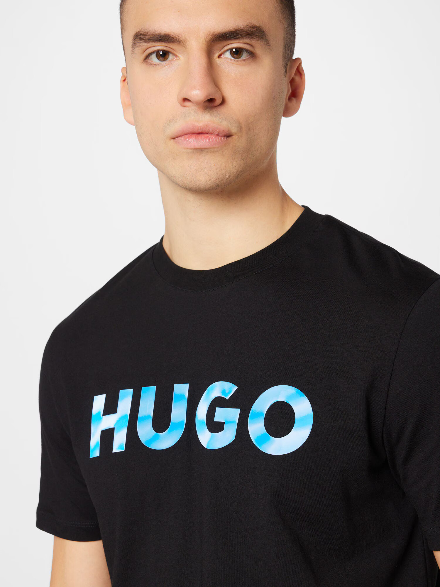 HUGO Tricou 'Dulivio' albastru deschis / negru - Pled.ro