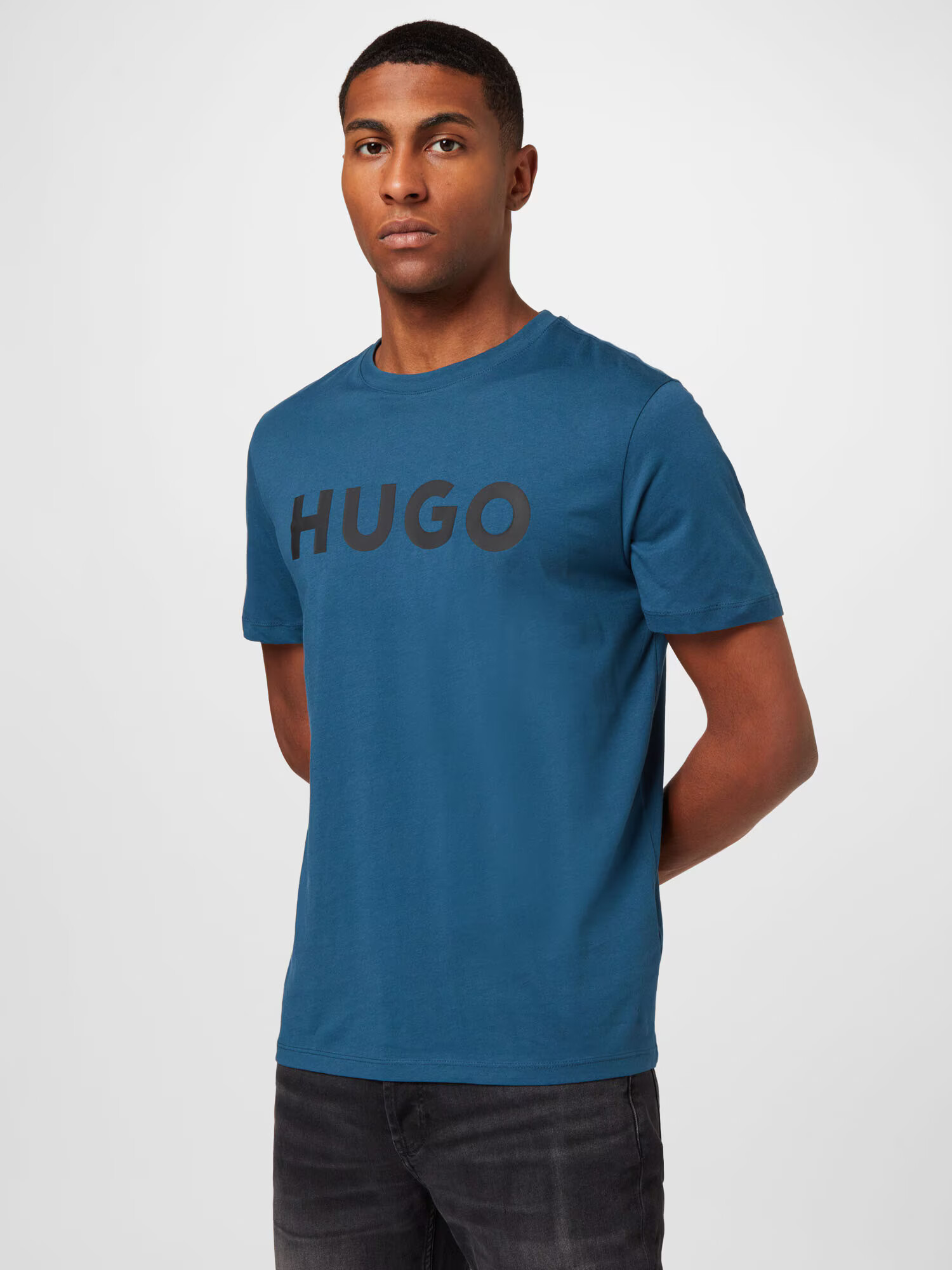 HUGO Tricou 'Dulivio' albastru închis / negru - Pled.ro