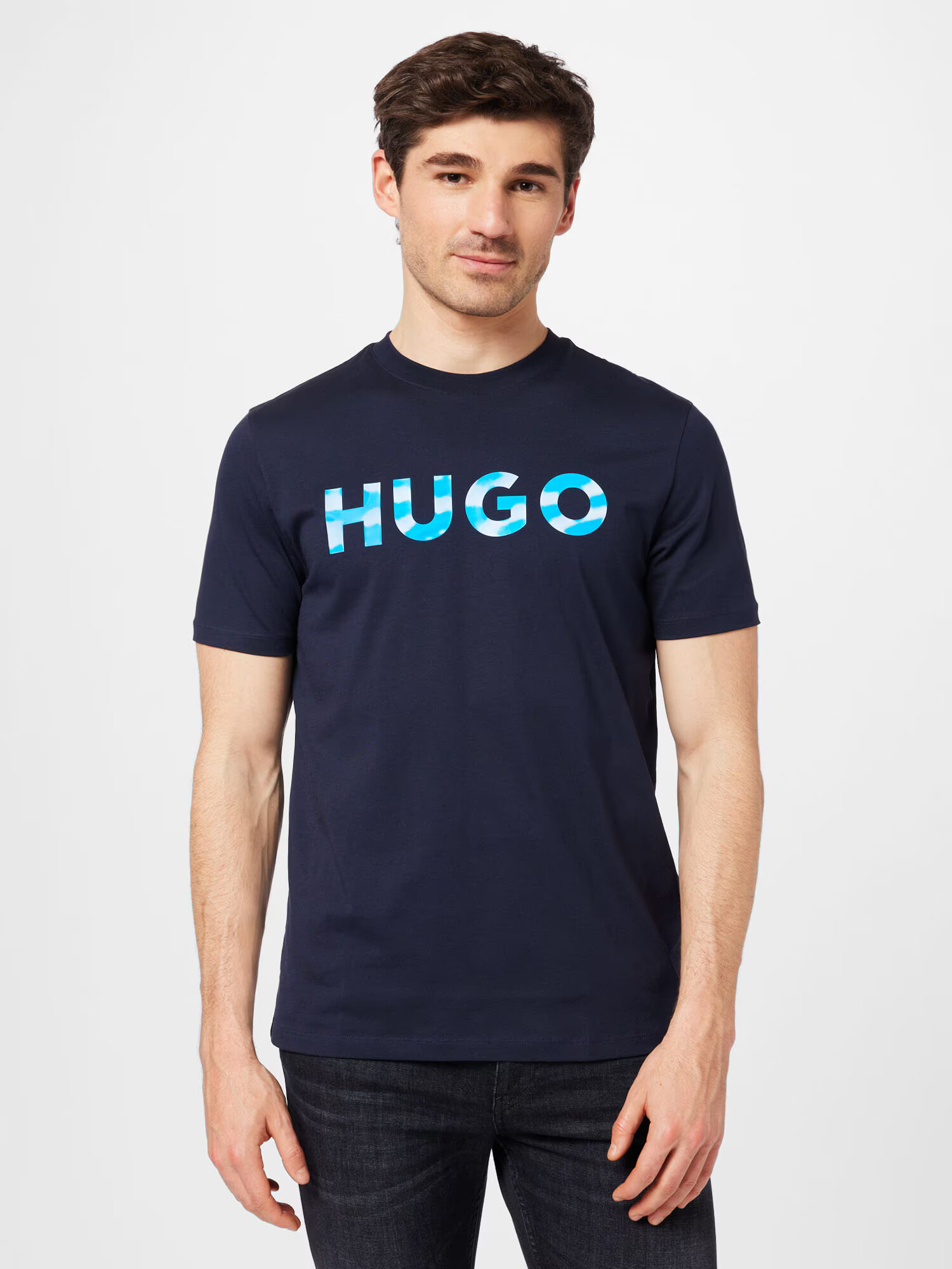 HUGO Tricou 'Dulivio' azur / azuriu / albastru închis - Pled.ro