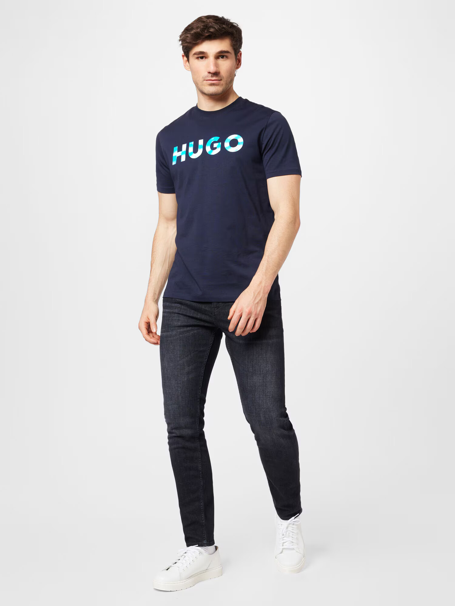 HUGO Tricou 'Dulivio' azur / azuriu / albastru închis - Pled.ro