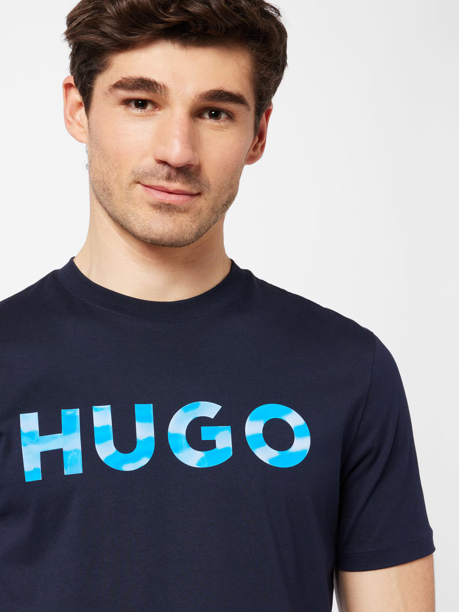 HUGO Tricou 'Dulivio' azur / azuriu / albastru închis - Pled.ro