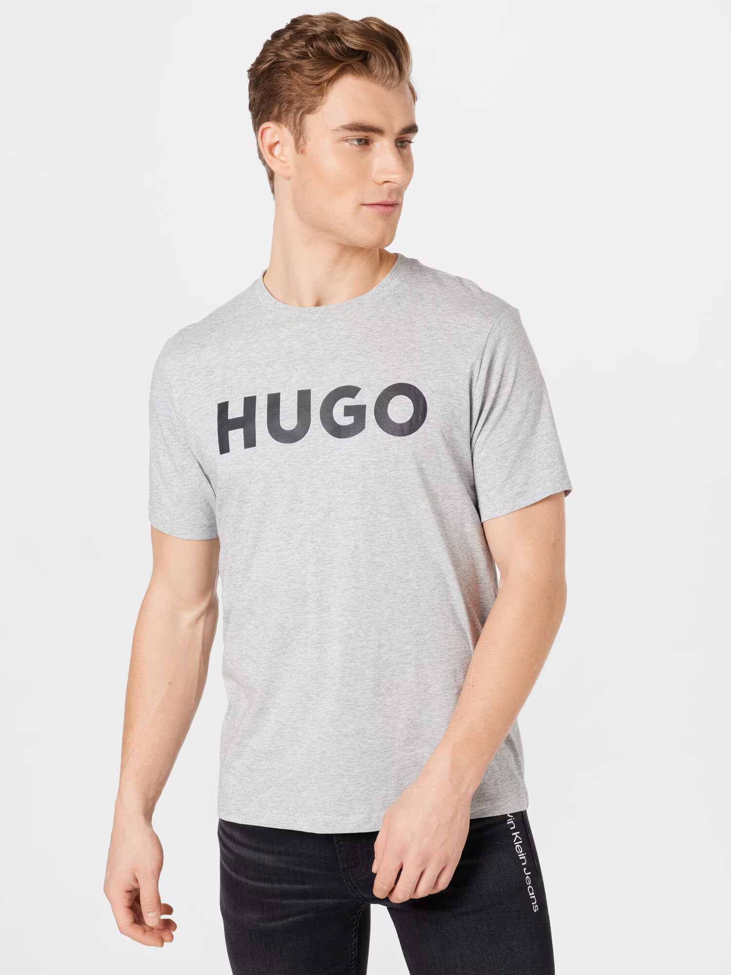 HUGO Red Tricou 'Dulivio' gri amestecat / negru - Pled.ro