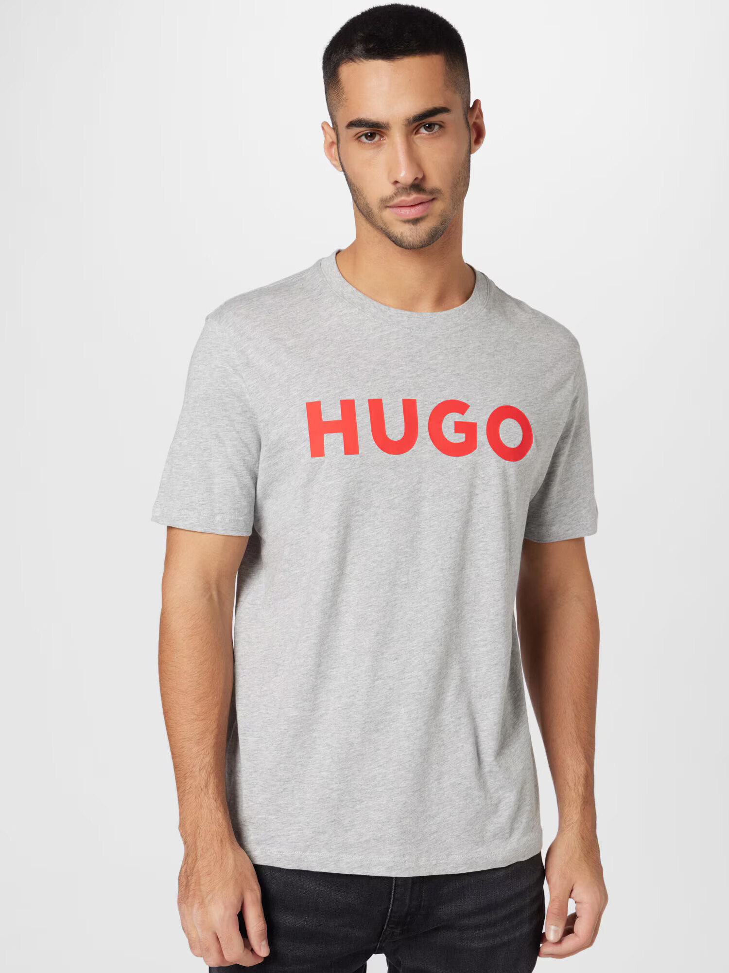 HUGO Tricou 'Dulivio' gri / roșu deschis - Pled.ro