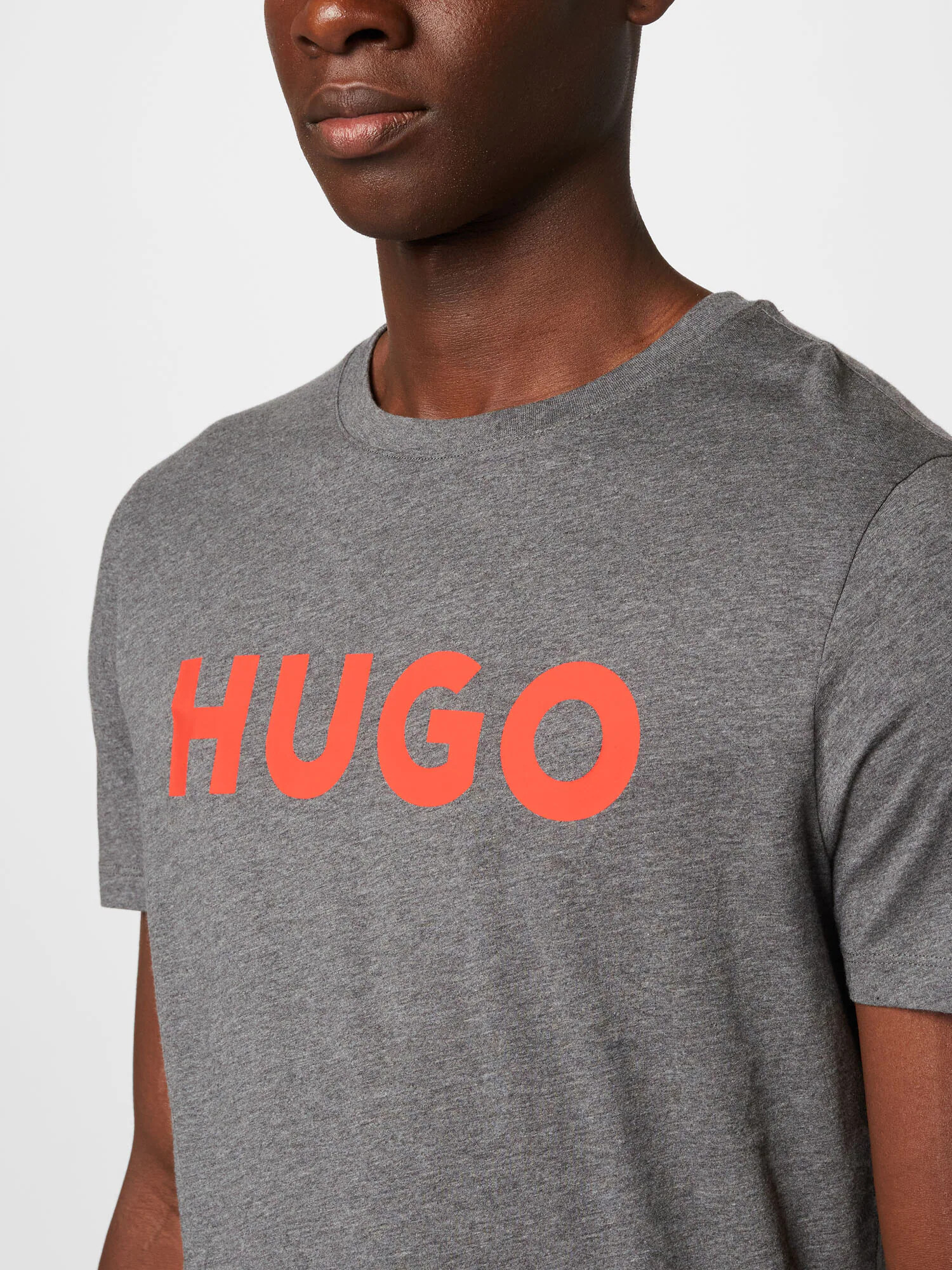 HUGO Tricou 'Dulivio' gri / roșu pepene - Pled.ro