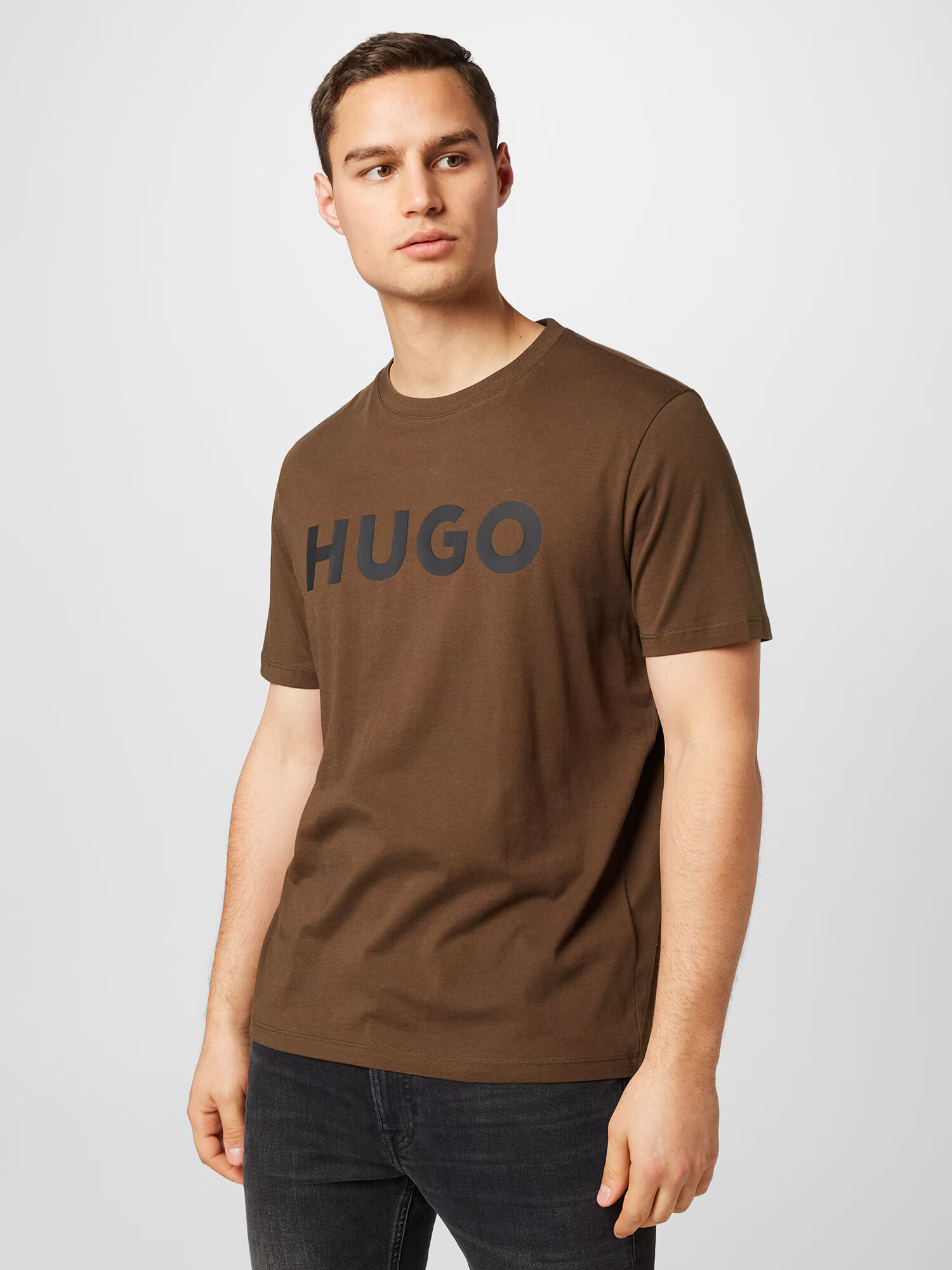 HUGO Tricou 'Dulivio' maro / negru - Pled.ro