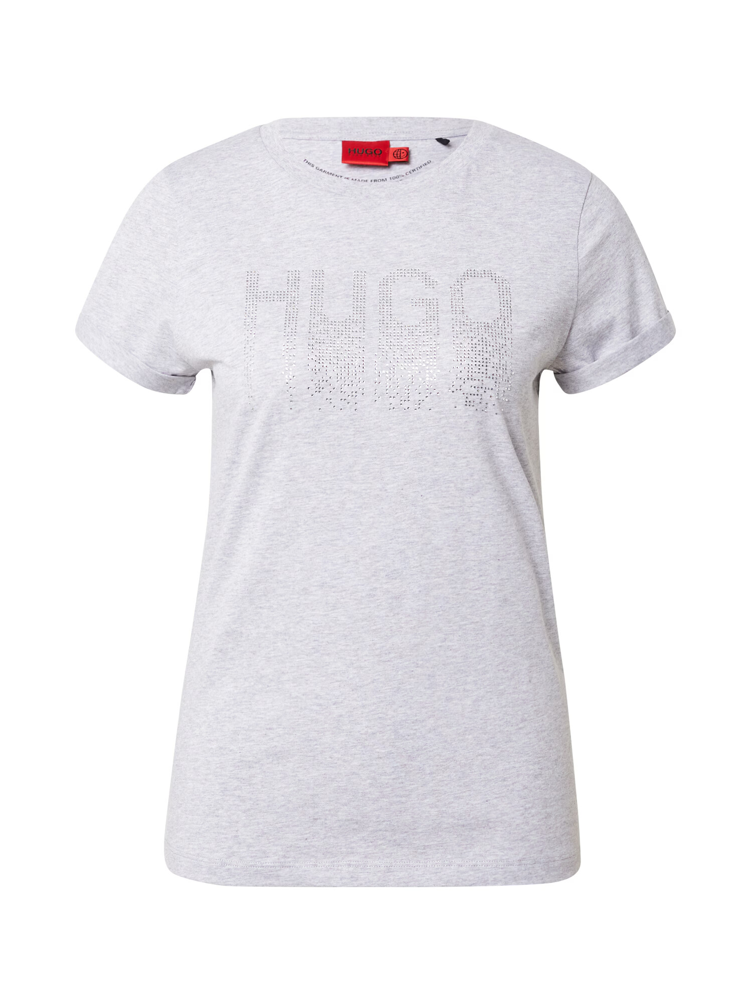 HUGO Tricou gri amestecat / argintiu - Pled.ro