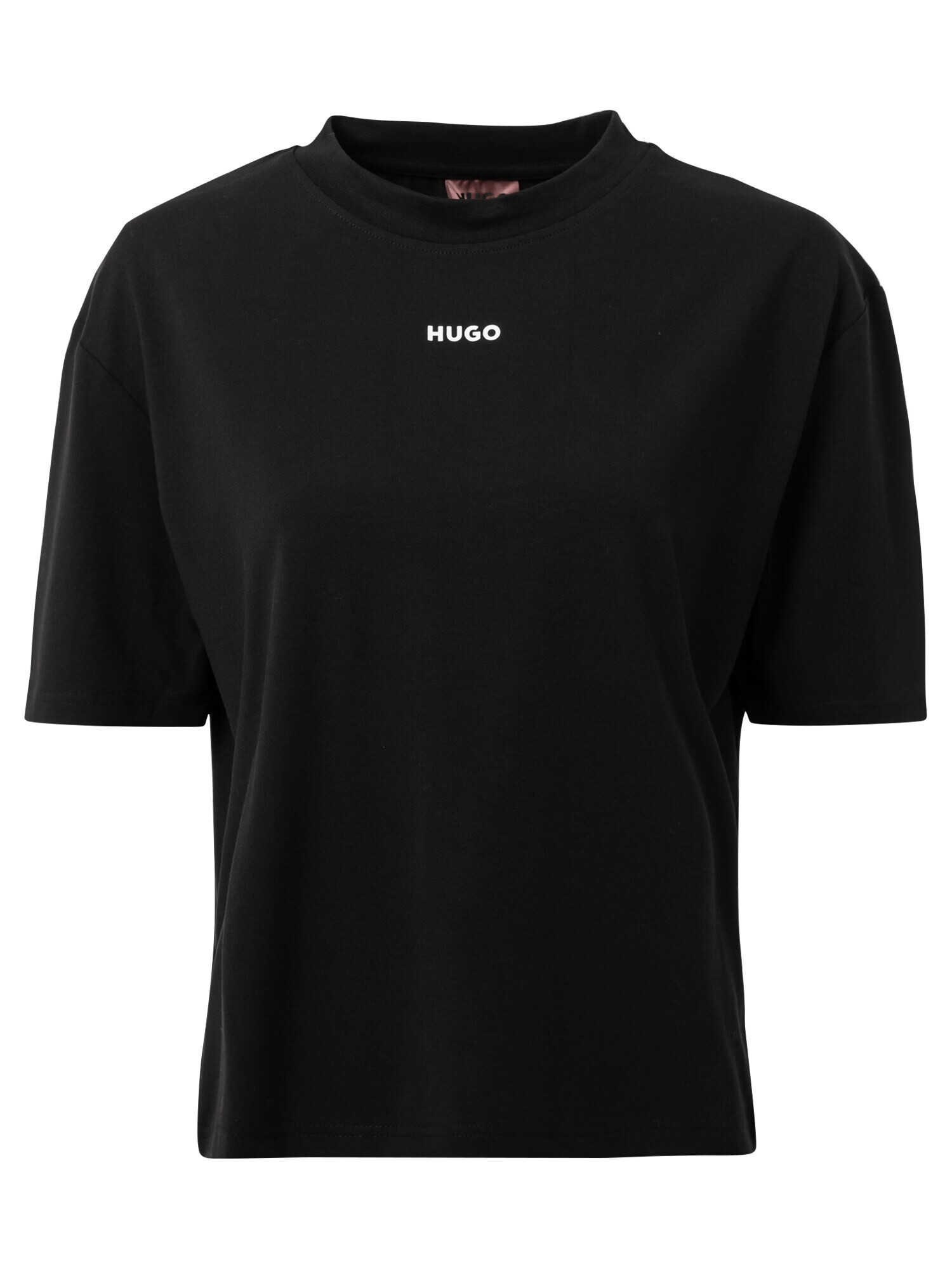 HUGO Tricou 'SHUFFLE' negru / alb - Pled.ro