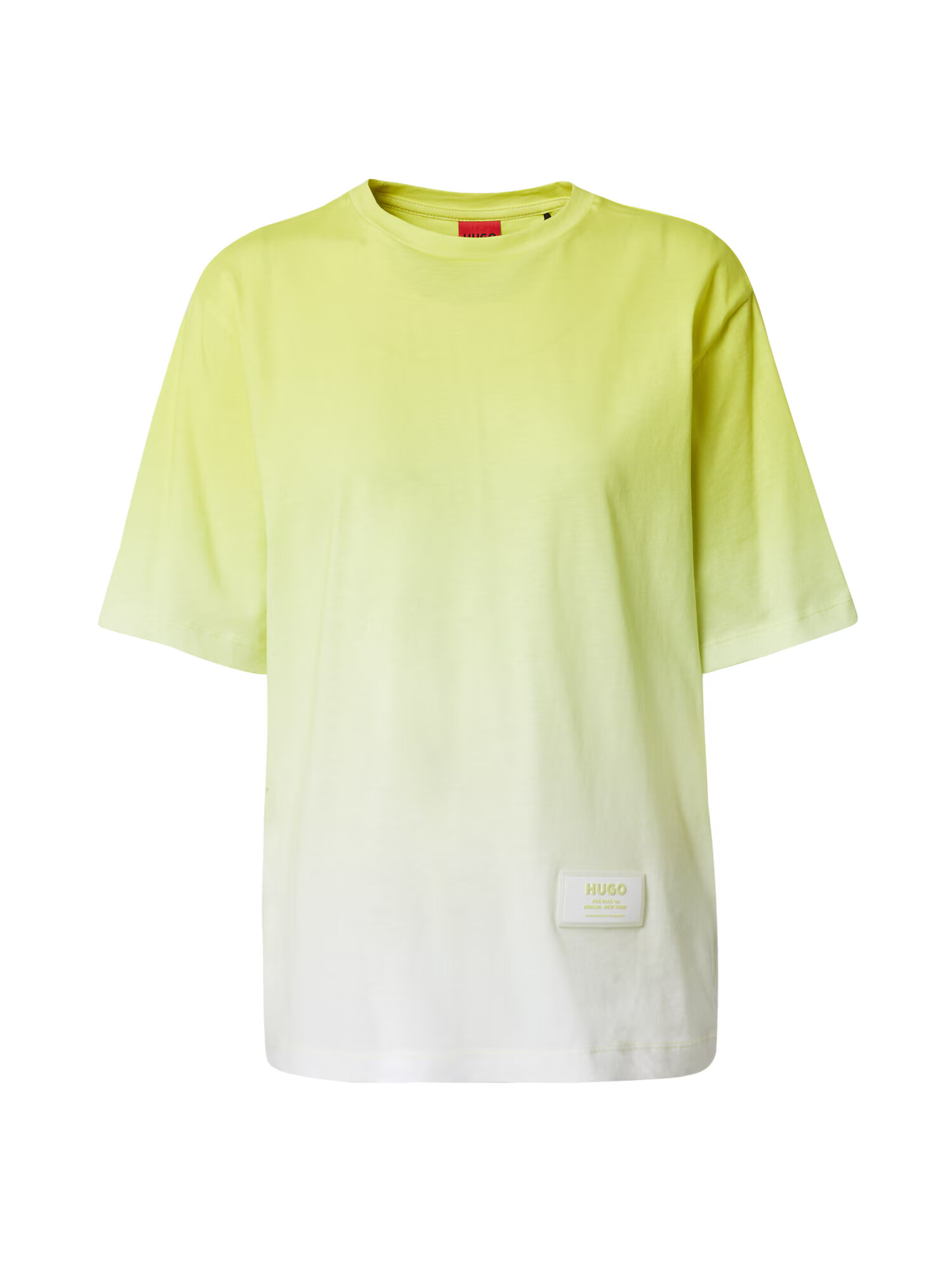 HUGO Tricou 'The Girlfriend' galben citron / galben pastel / alb - Pled.ro