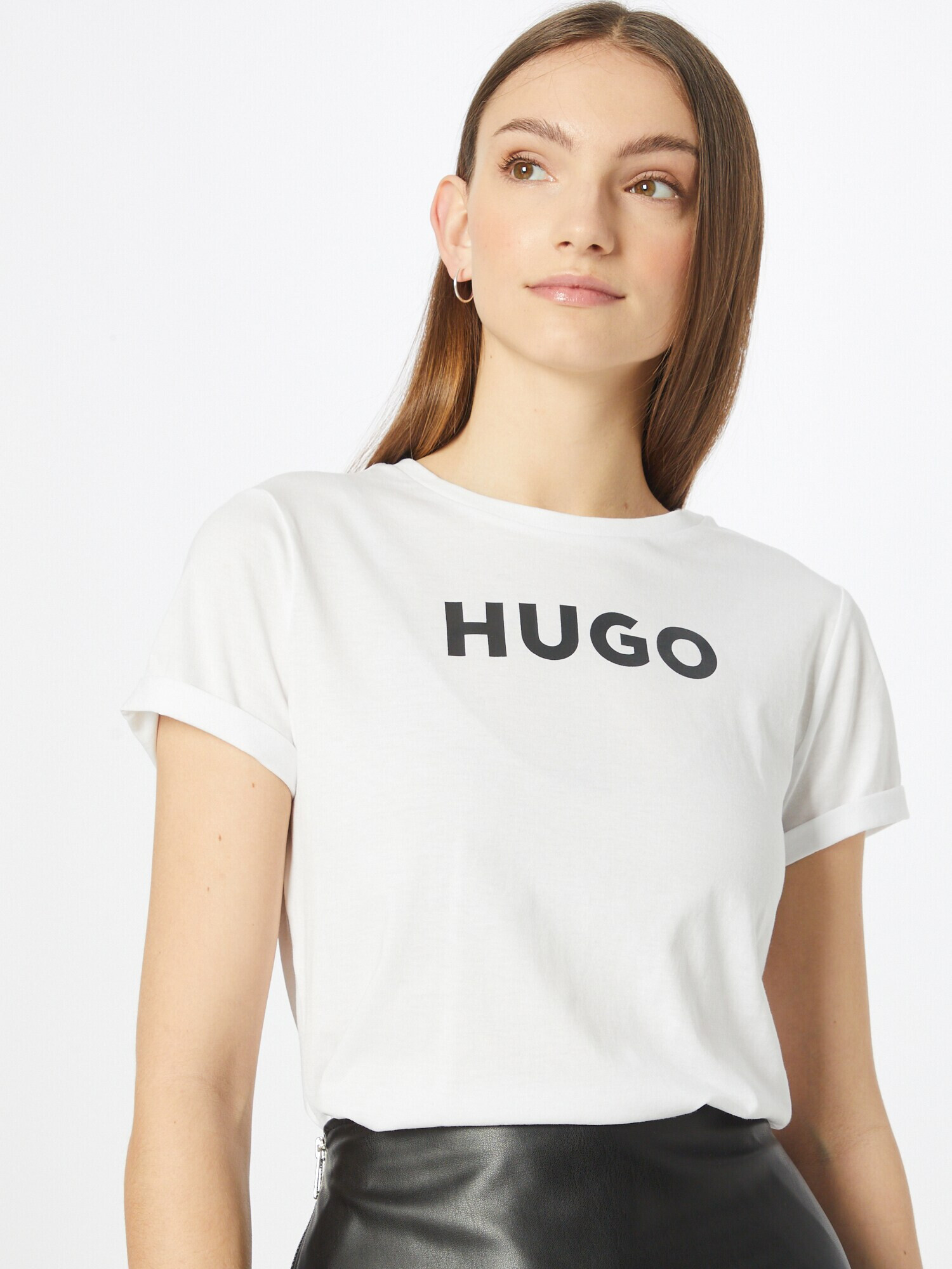 HUGO Red Tricou negru / alb - Pled.ro