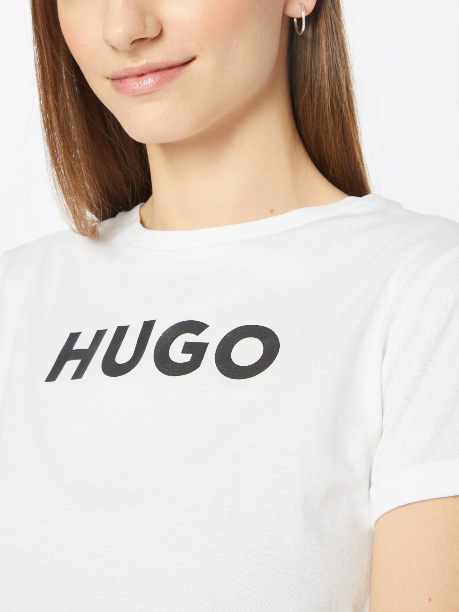 HUGO Red Tricou negru / alb - Pled.ro