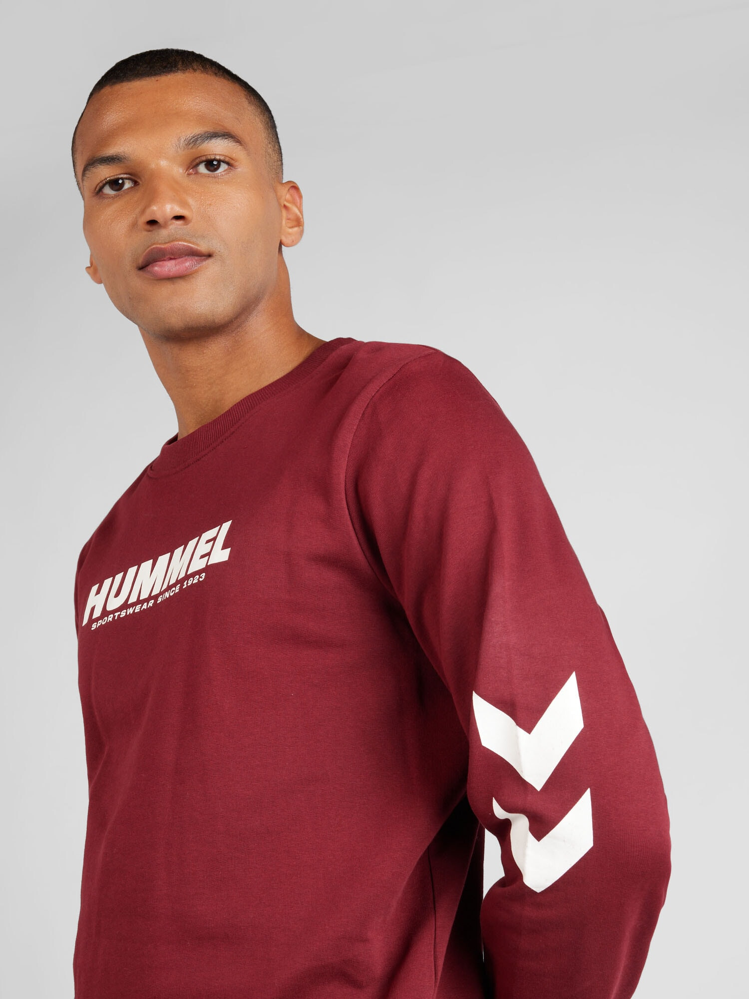 Hummel Hanorac sport roșu merlot / alb - Pled.ro