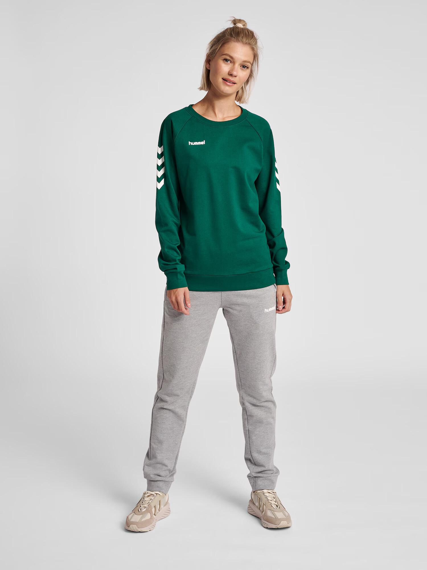 Hummel Hanorac sport verde închis / alb - Pled.ro