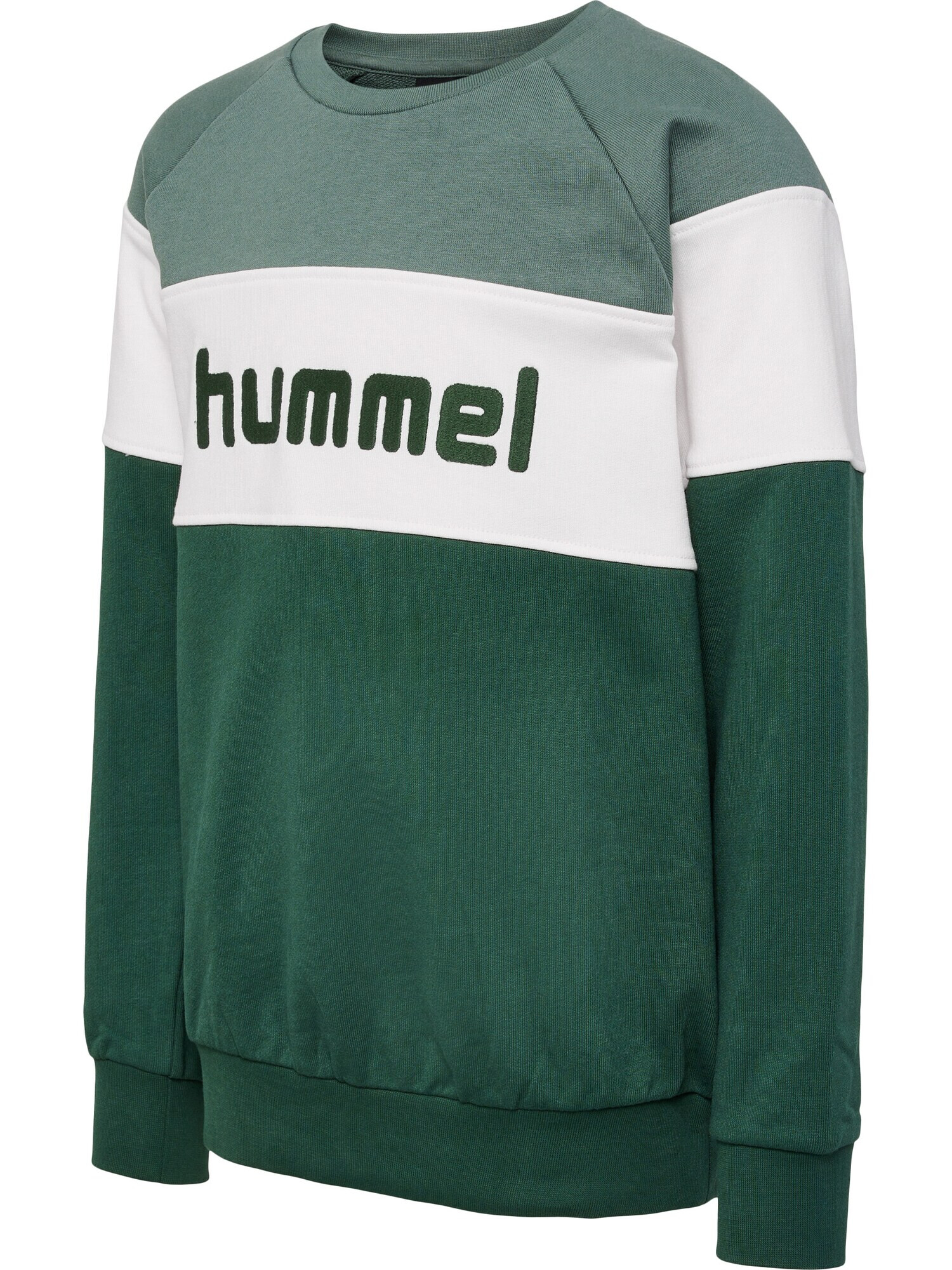 Hummel Bluză de molton 'Claes' verde pin / alb - Pled.ro