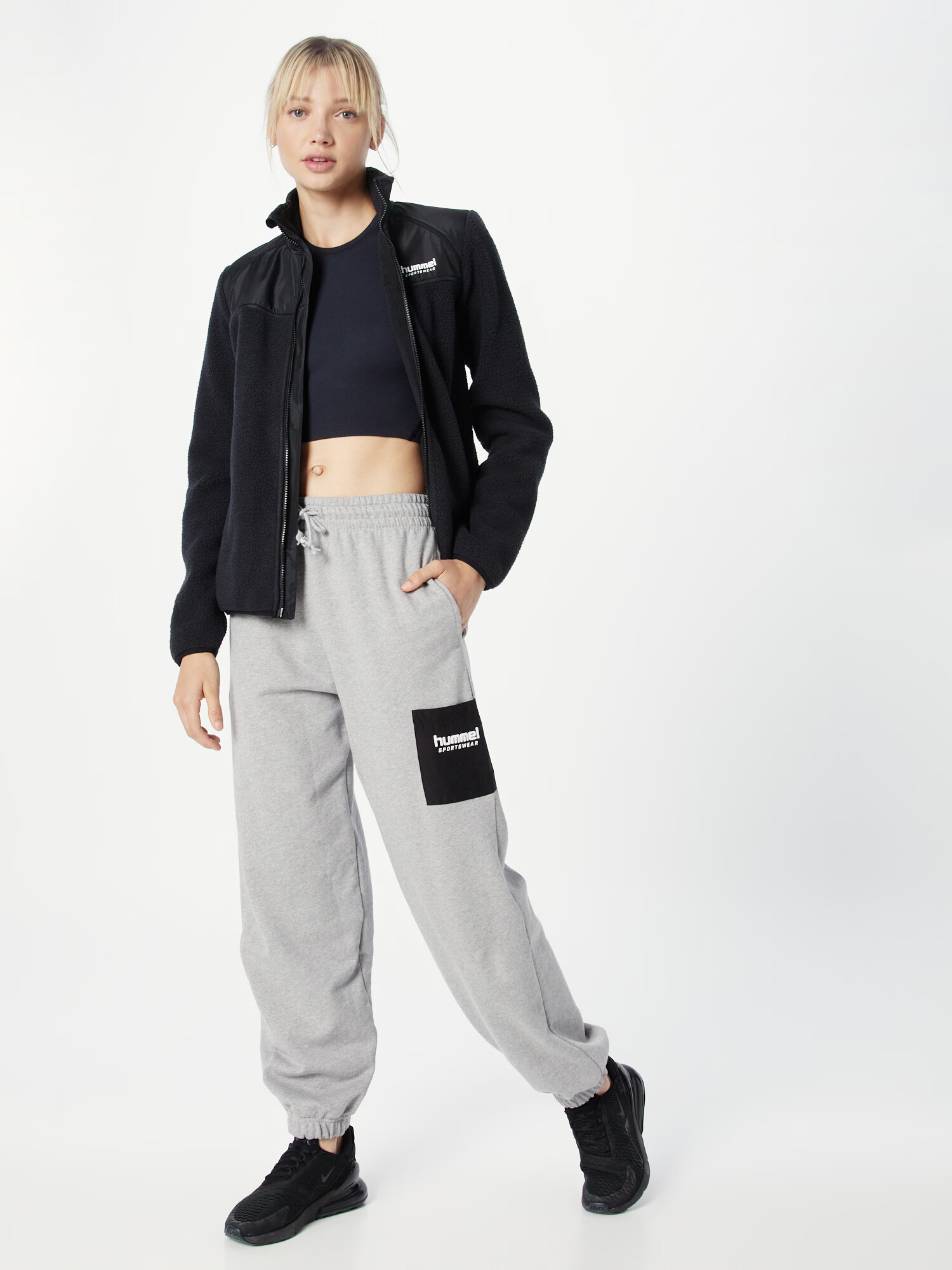 Hummel Pantaloni 'DACIA' gri deschis / negru / alb - Pled.ro