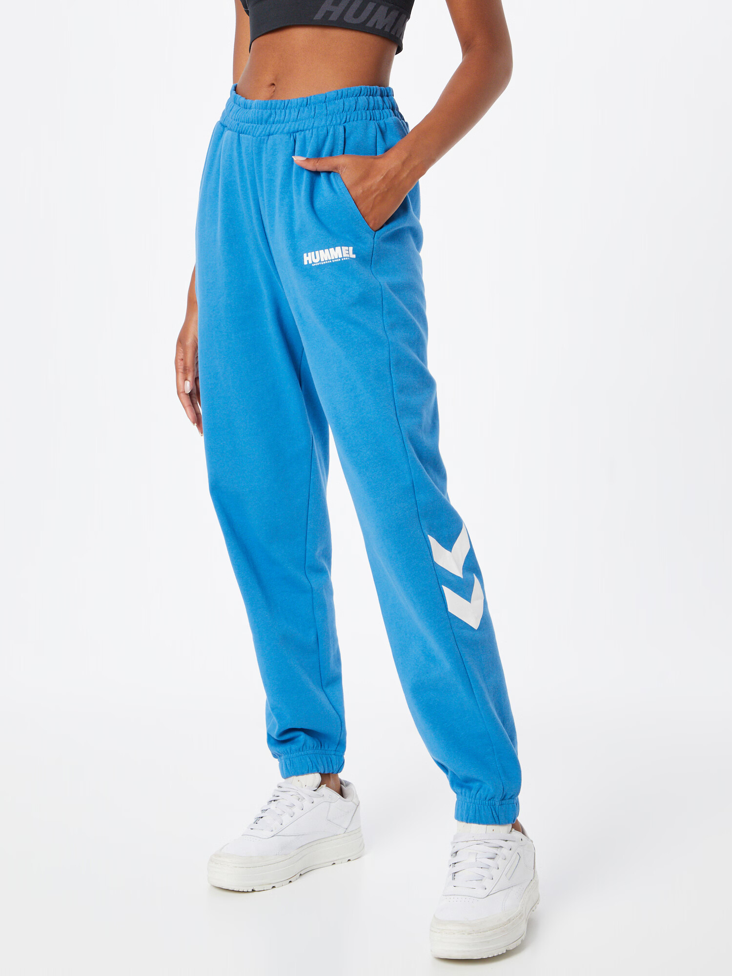 Hummel Pantaloni sport albastru închis / alb - Pled.ro