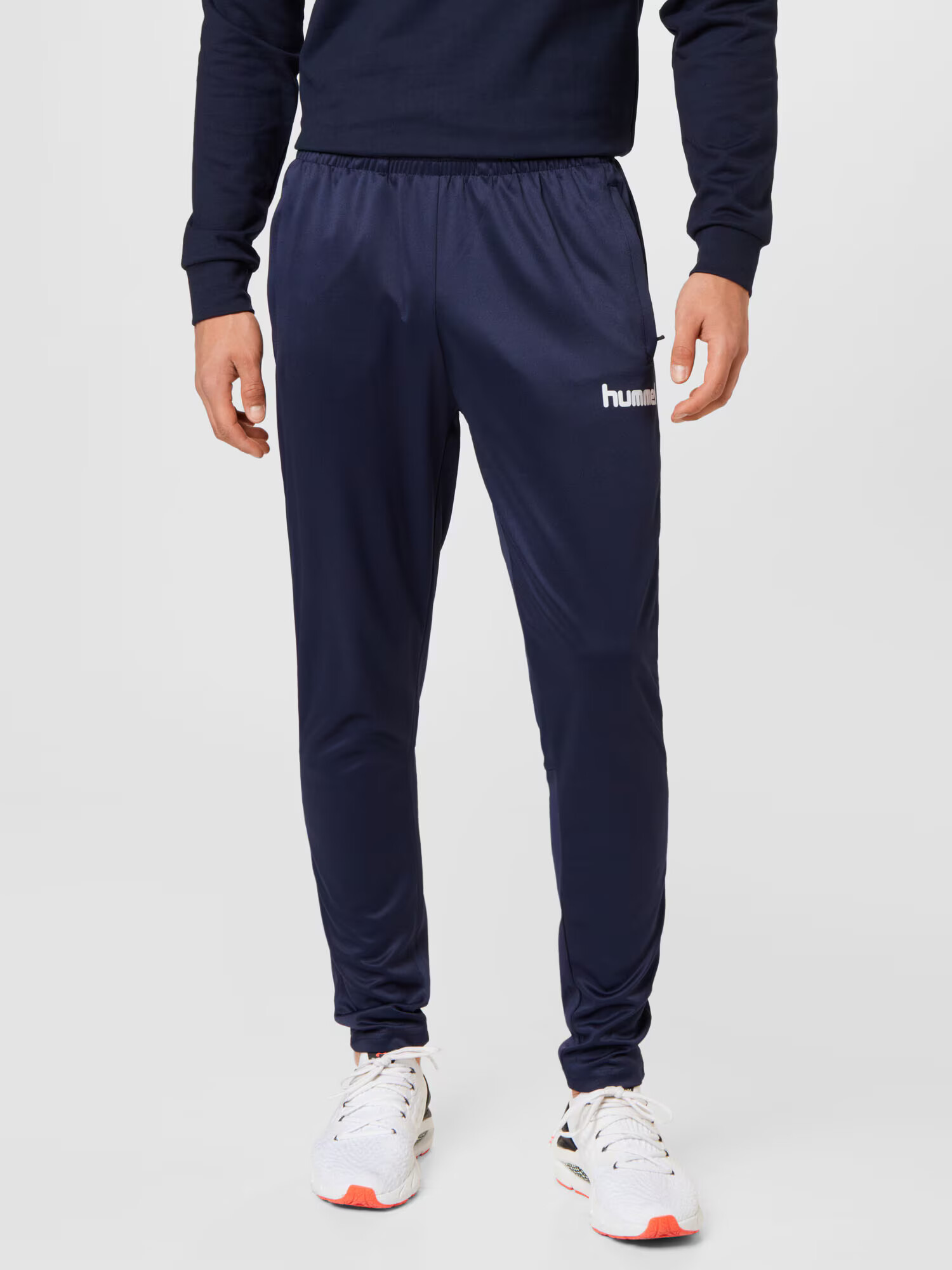 Hummel Pantaloni sport albastru marin / alb - Pled.ro